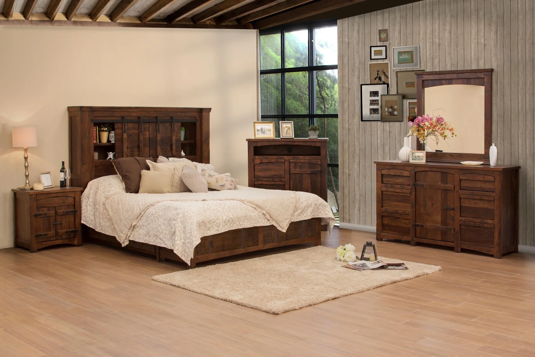 HomeRoots 524610 43 in. Solid Wood Three Drawer Gentlemans Chest, Brown
