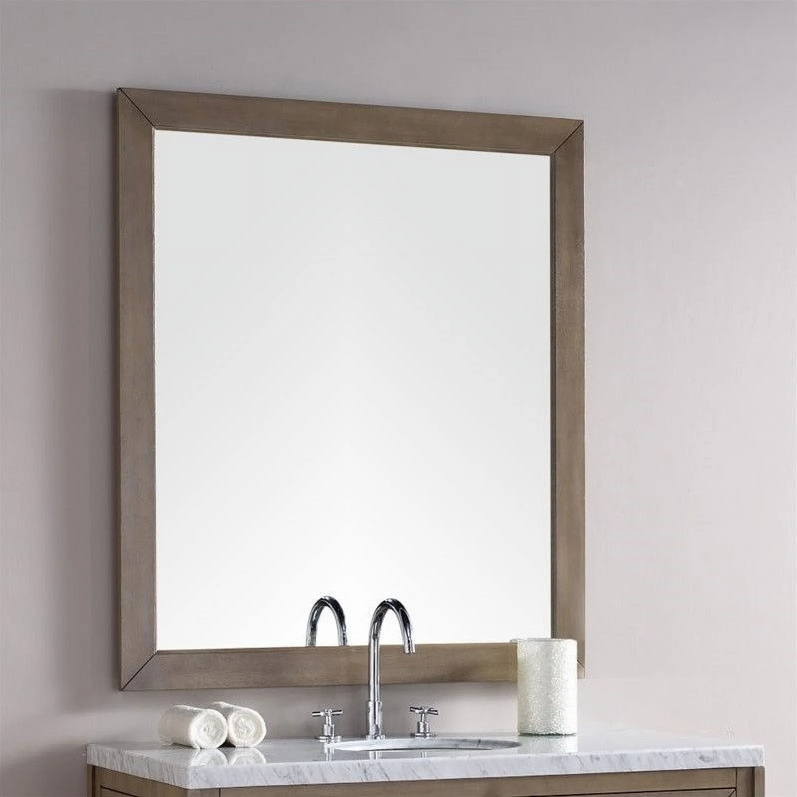 James Martin 305-M48-WWW 48 in. Chicago Mirror, White Washed Walnut