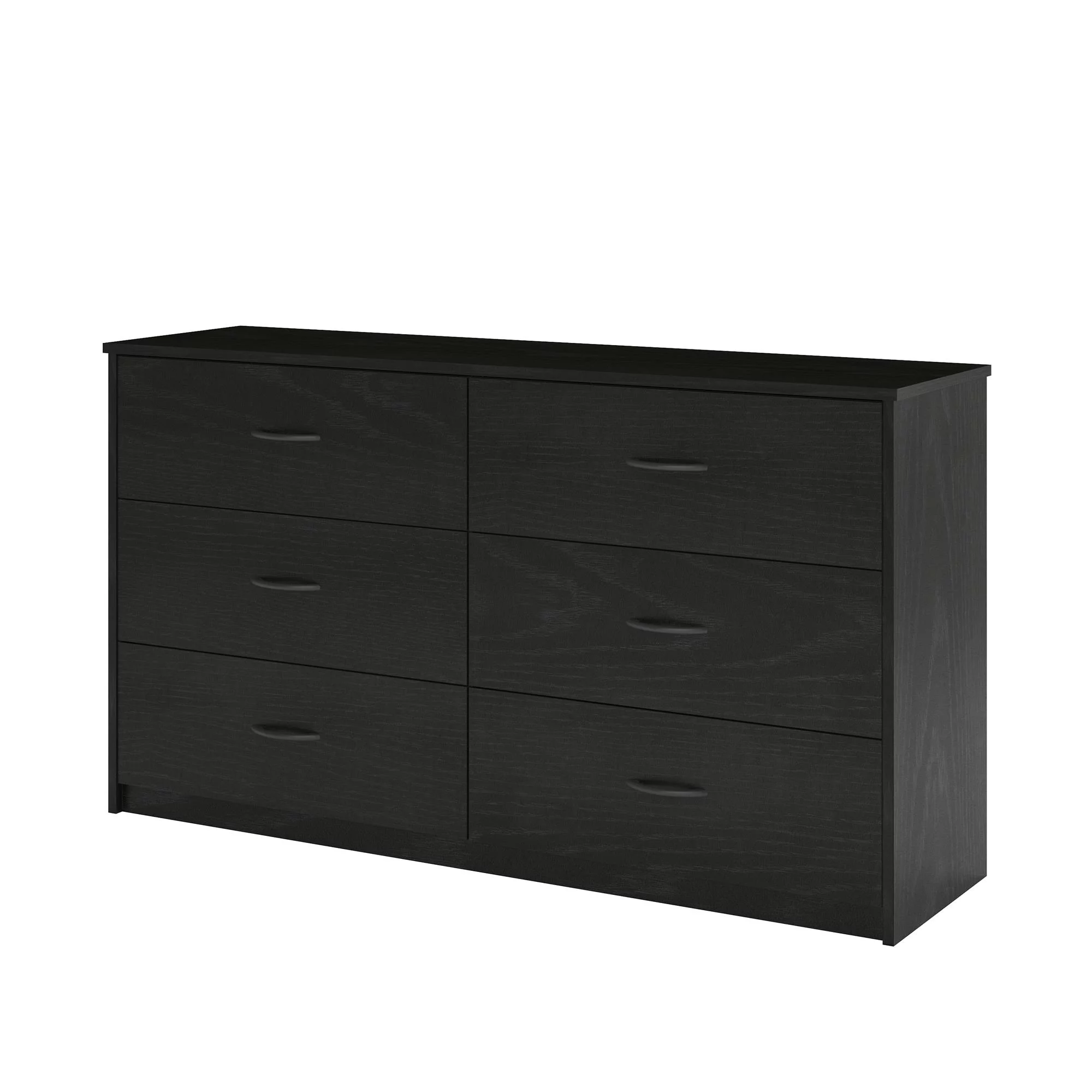 Mainstays Classic 6 Drawer Dresser, Black Oak