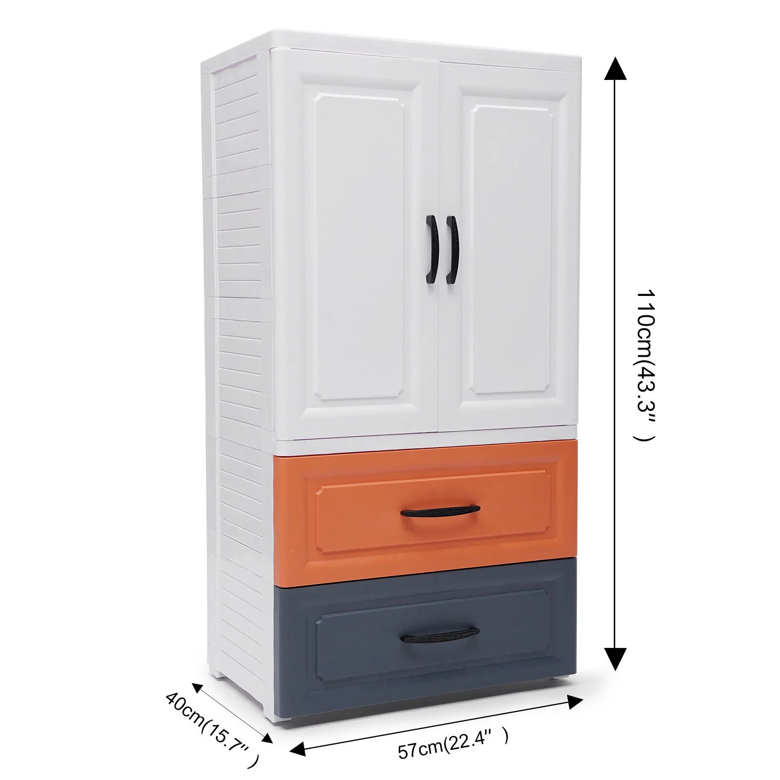 SHZICMY Modern Freestanding 2 Drawer Dresser, White Vertical PP Storage Tower Chest Closet Organizer Plastic Storage Cabinet for Bedroom Clothes Storage