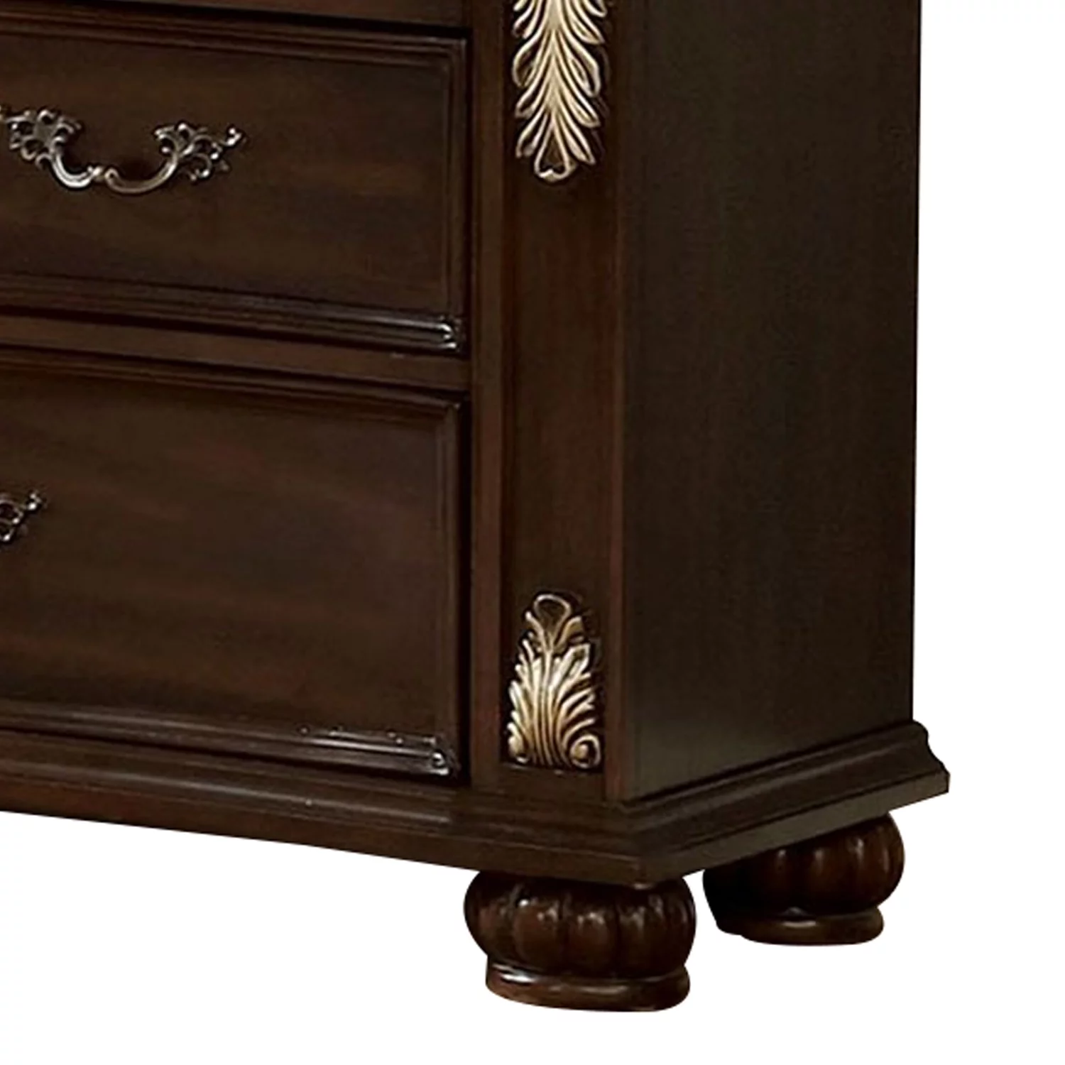 Benjara 66.75 Inches 11 Drawer Dresser with Carved Details, Brown