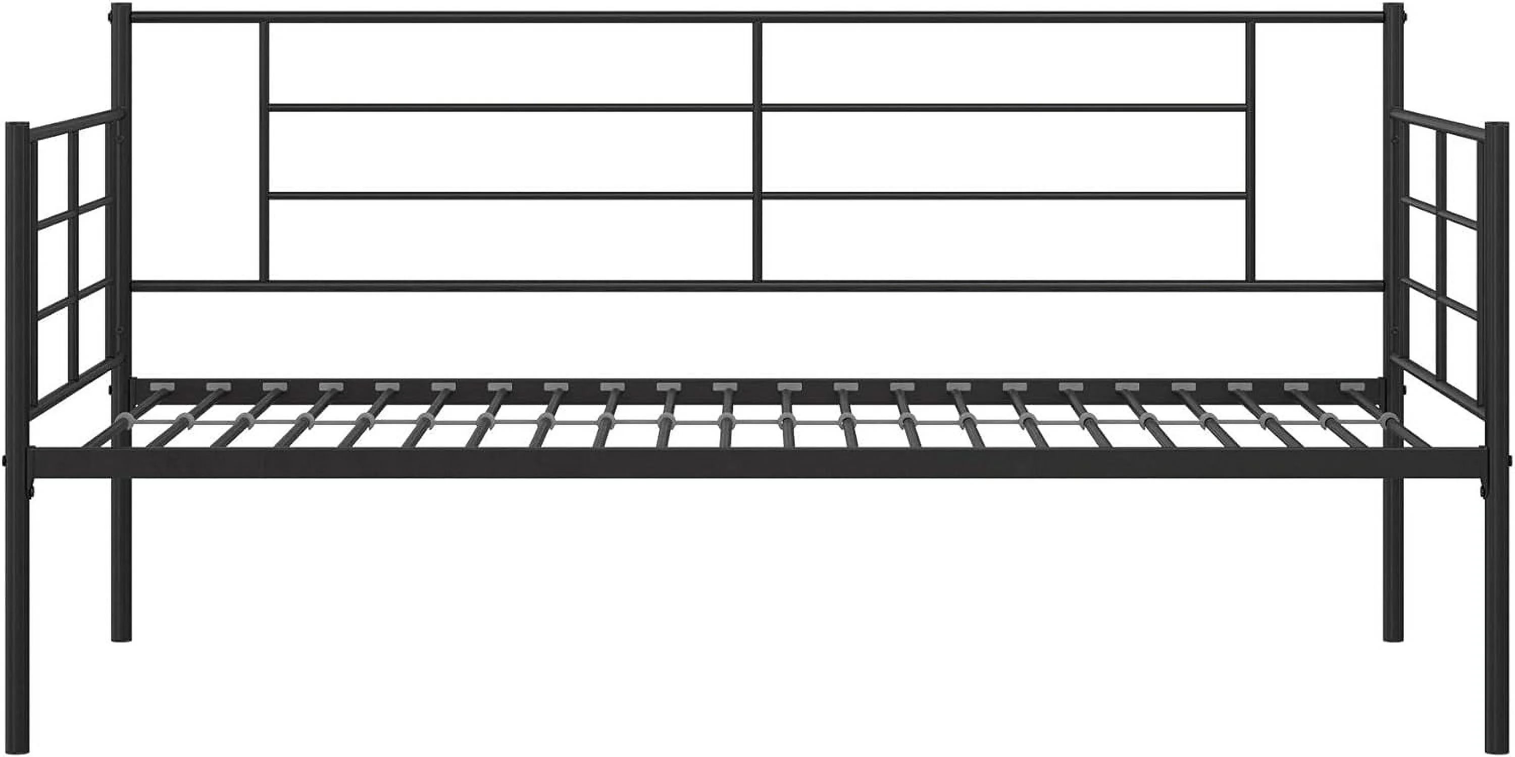 Praxis Meal Daybed Wih Seel Frame And Slas, Under Bed Sorage, , Black