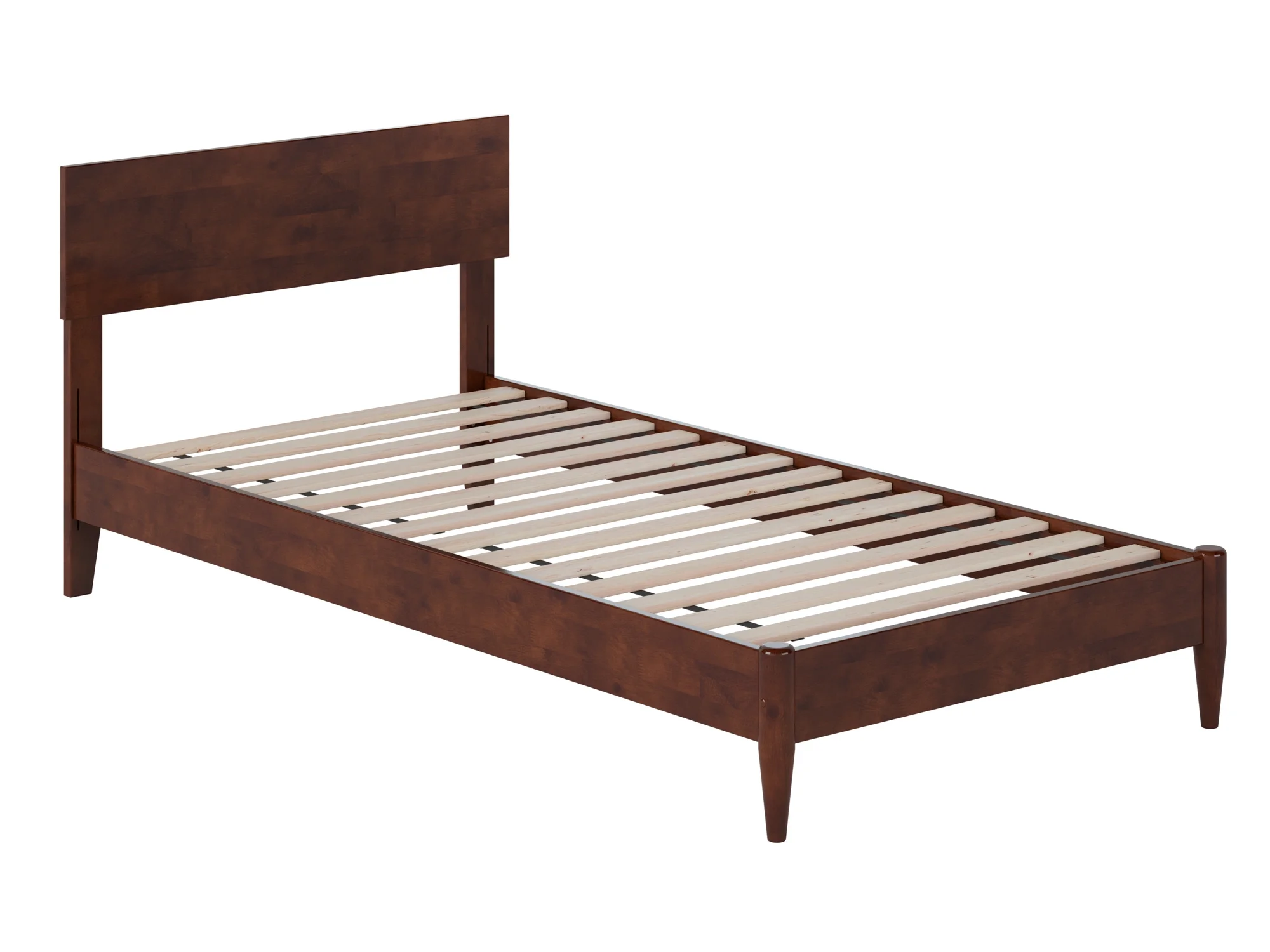 AFI Aria Twin XL Modern Solid Wood Low Profile Platform Bed, Walnut