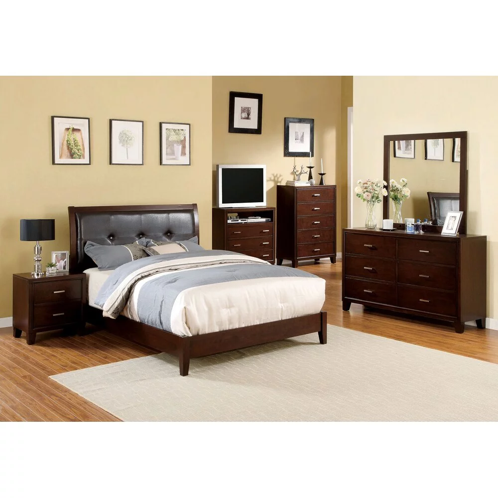 Sunjan' Brown Cherry Dresser with Mirror