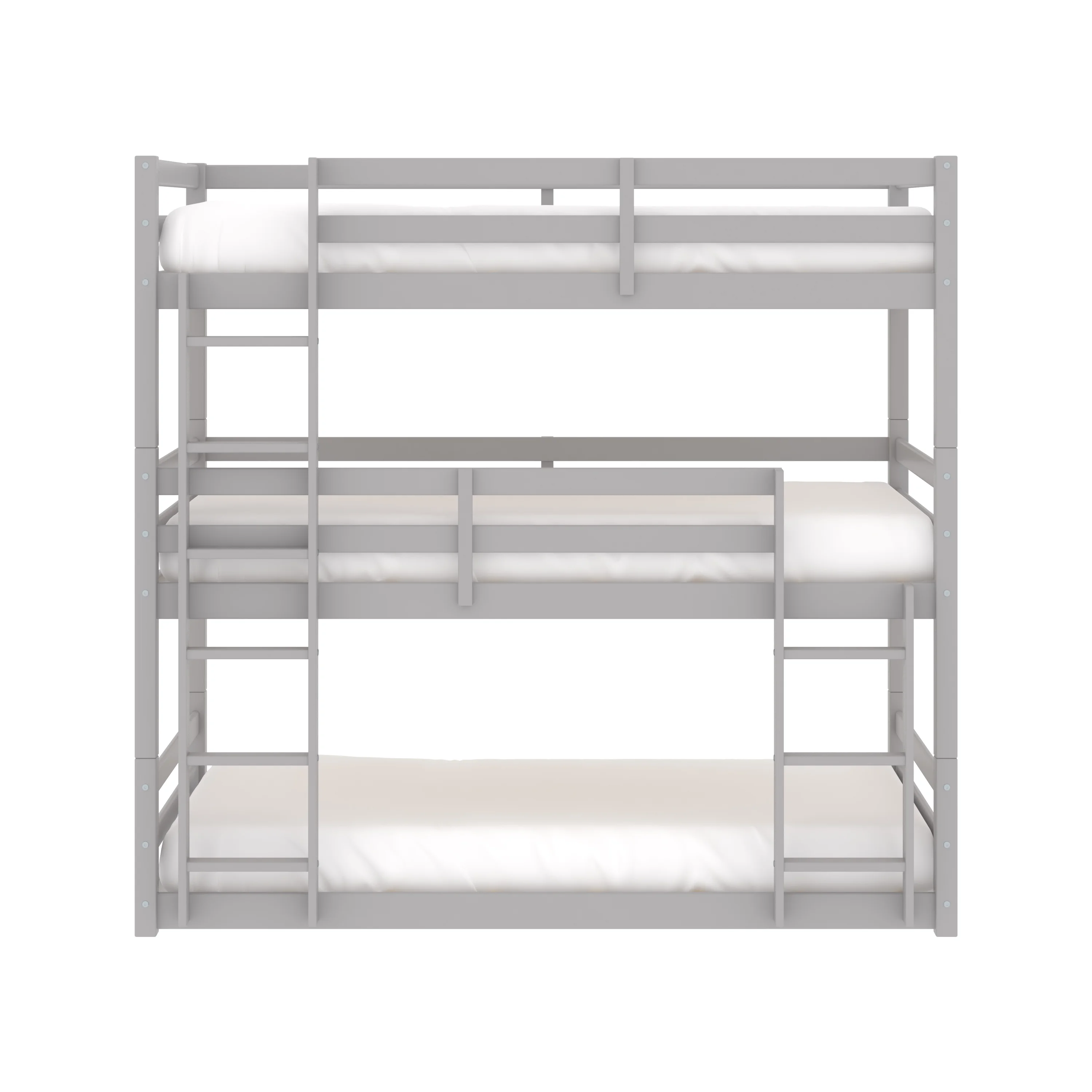 Campbell Wood Triple Twin Bunk Bed, Gray, by Hillsdale Living Essentials