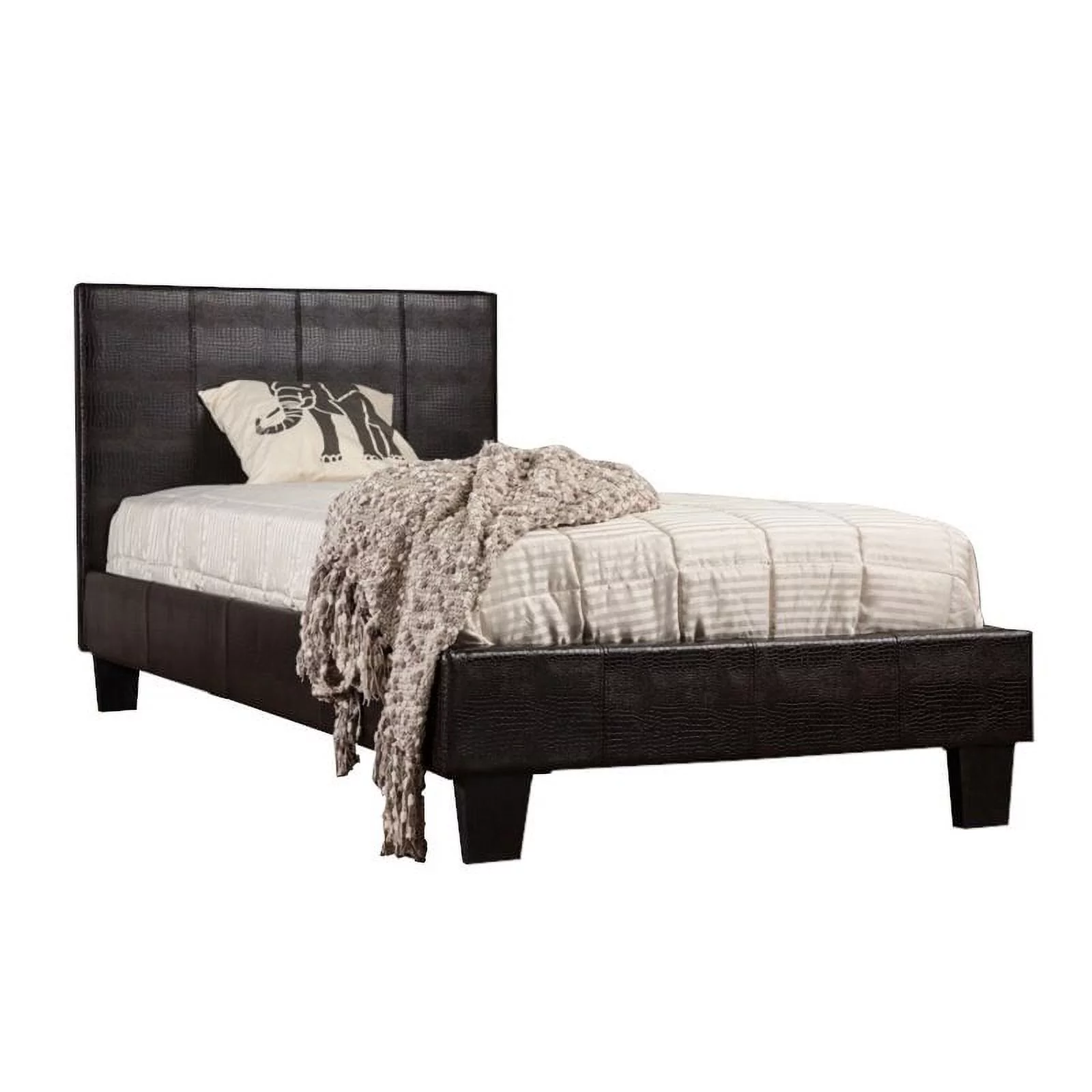 Furniture of America Nicole Faux Leather Queen Platform Bed in Brown