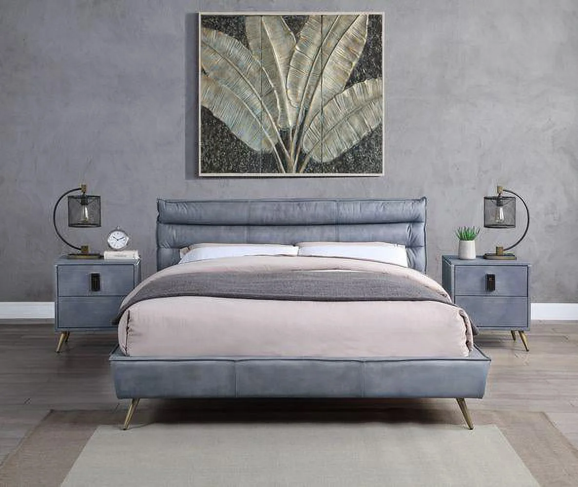 Modern Gray Queen 3pcs Bedroom Ser by Acme Doris BD00563Q-3pcs