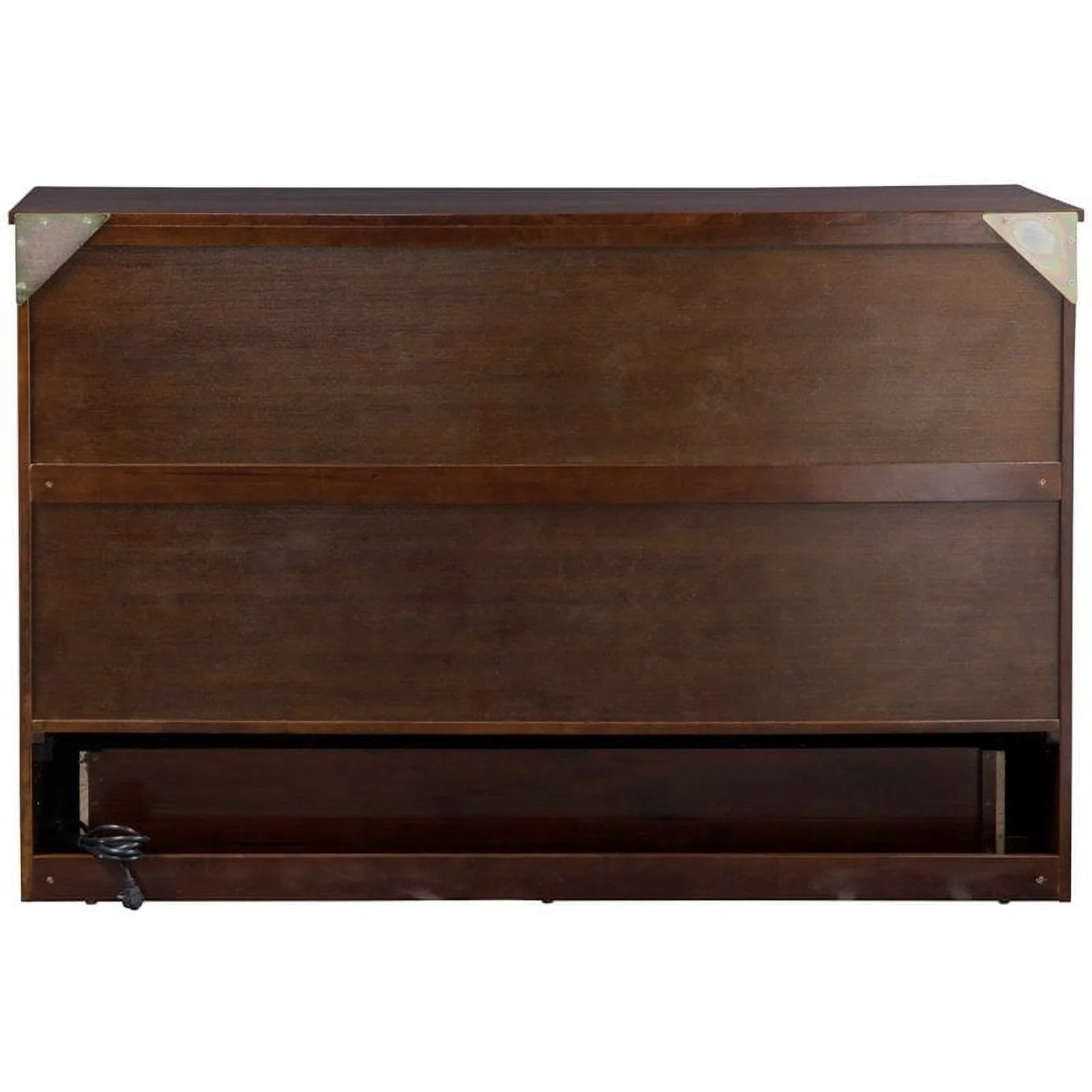 Atlin Designs Modern Solid Wood Queen Murphy Bed Chest with Mattress in Walnut