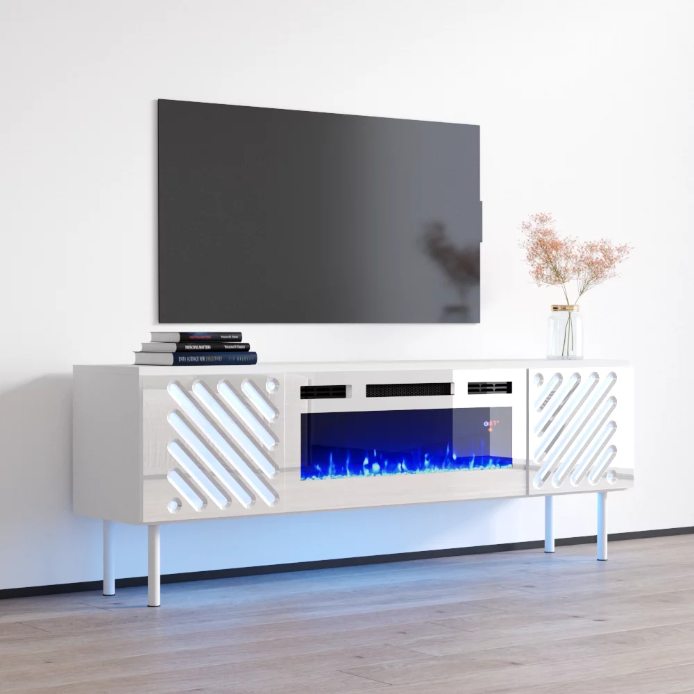 Laser WH-EF Fireplace TV Stand for TVs up to 70
