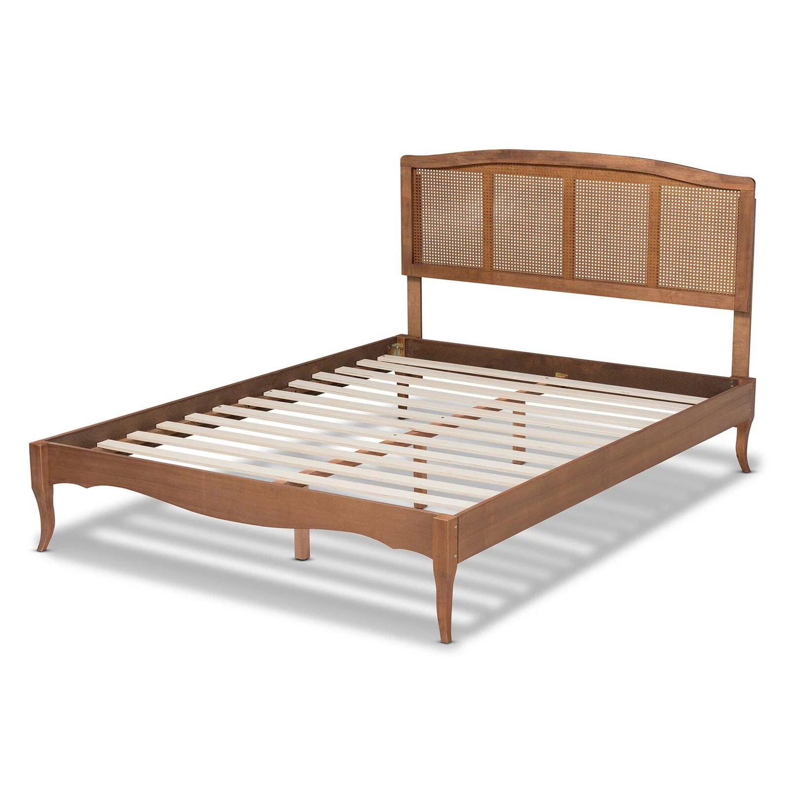 Baxton Studio Marieke Queen Size Ash Brown Finished Wood Platform Bed