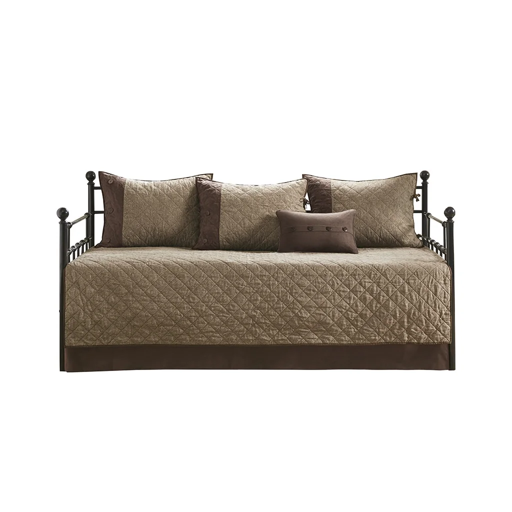 Gracie Mills Maldonado 6-Piece Rustic Reversible Daybed Cover Set - GRACE-12666