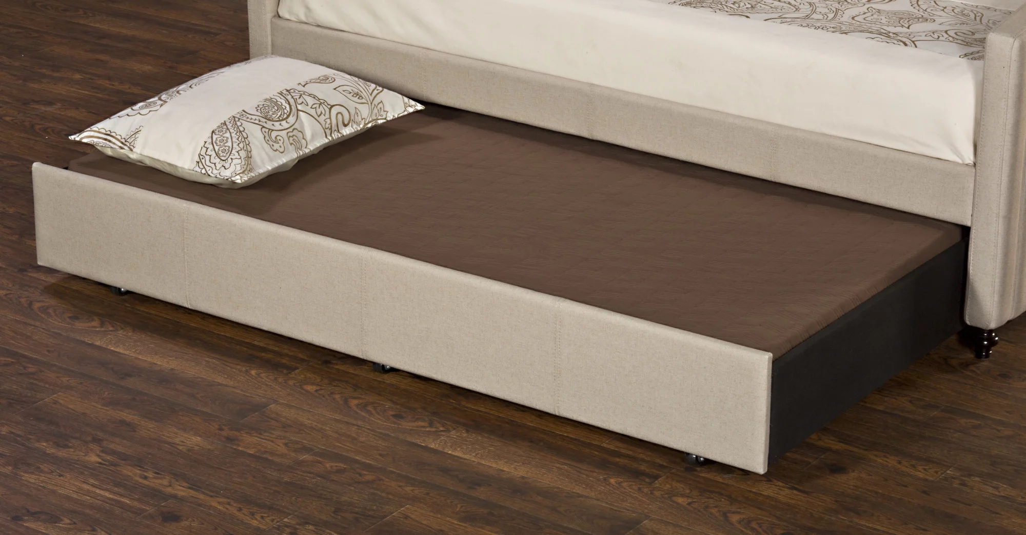 Hillsdale Furniture Jasmine All-purpose Upholstered Twin Daybed with Trundle, Linen Stone