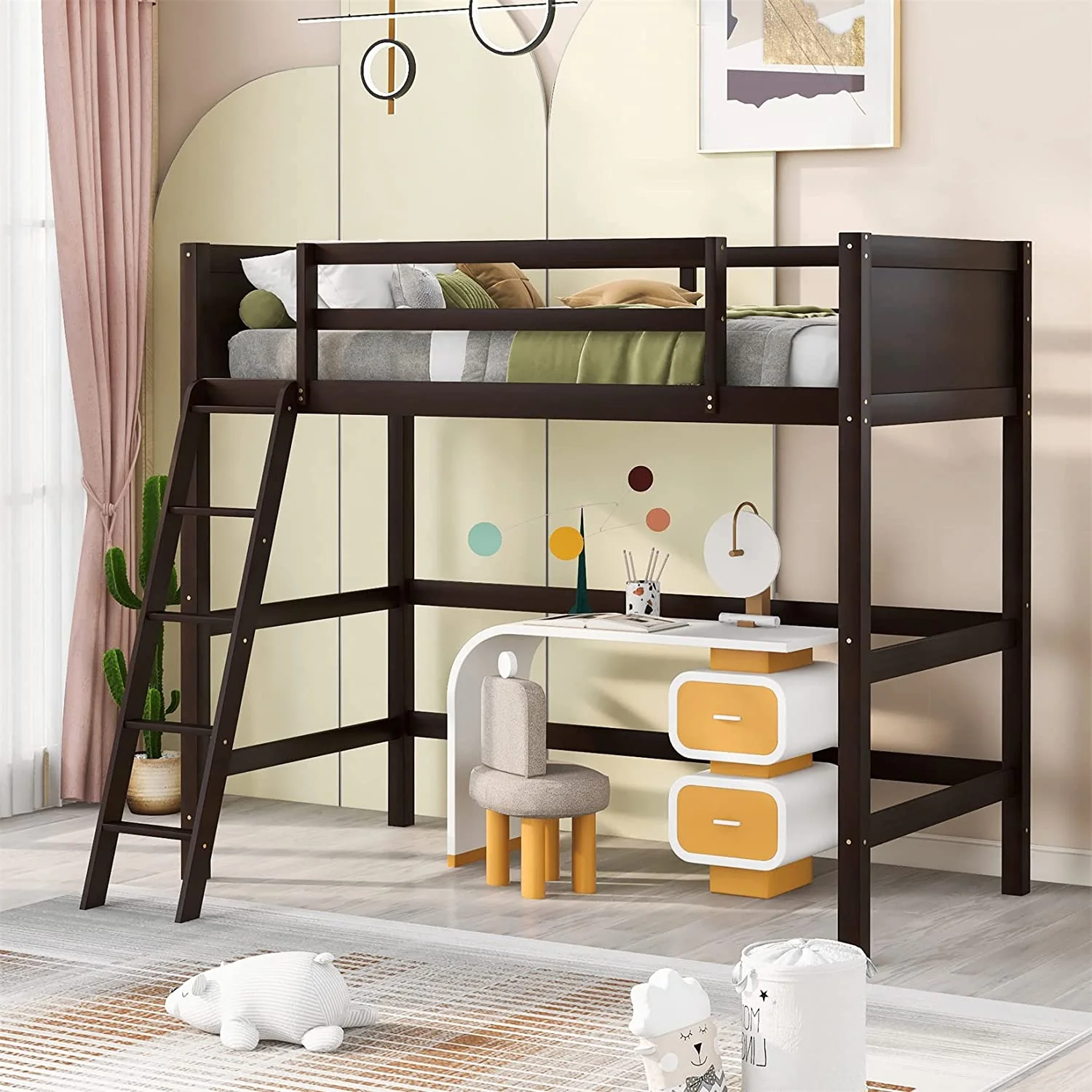Lof Beds, Wood Lof Bed For Kids, High Lof Bed Frame For Childre Girls Boys ees, Espresso