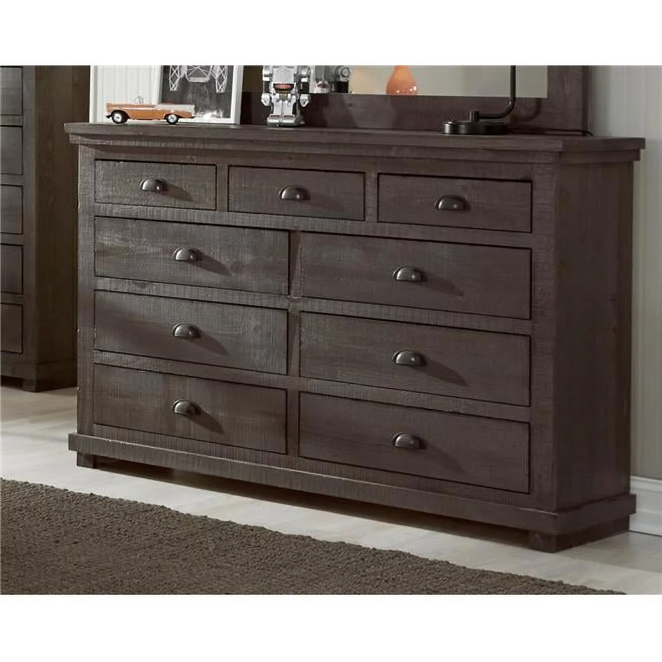 Bedroom Chest, Distressed Dark Grey