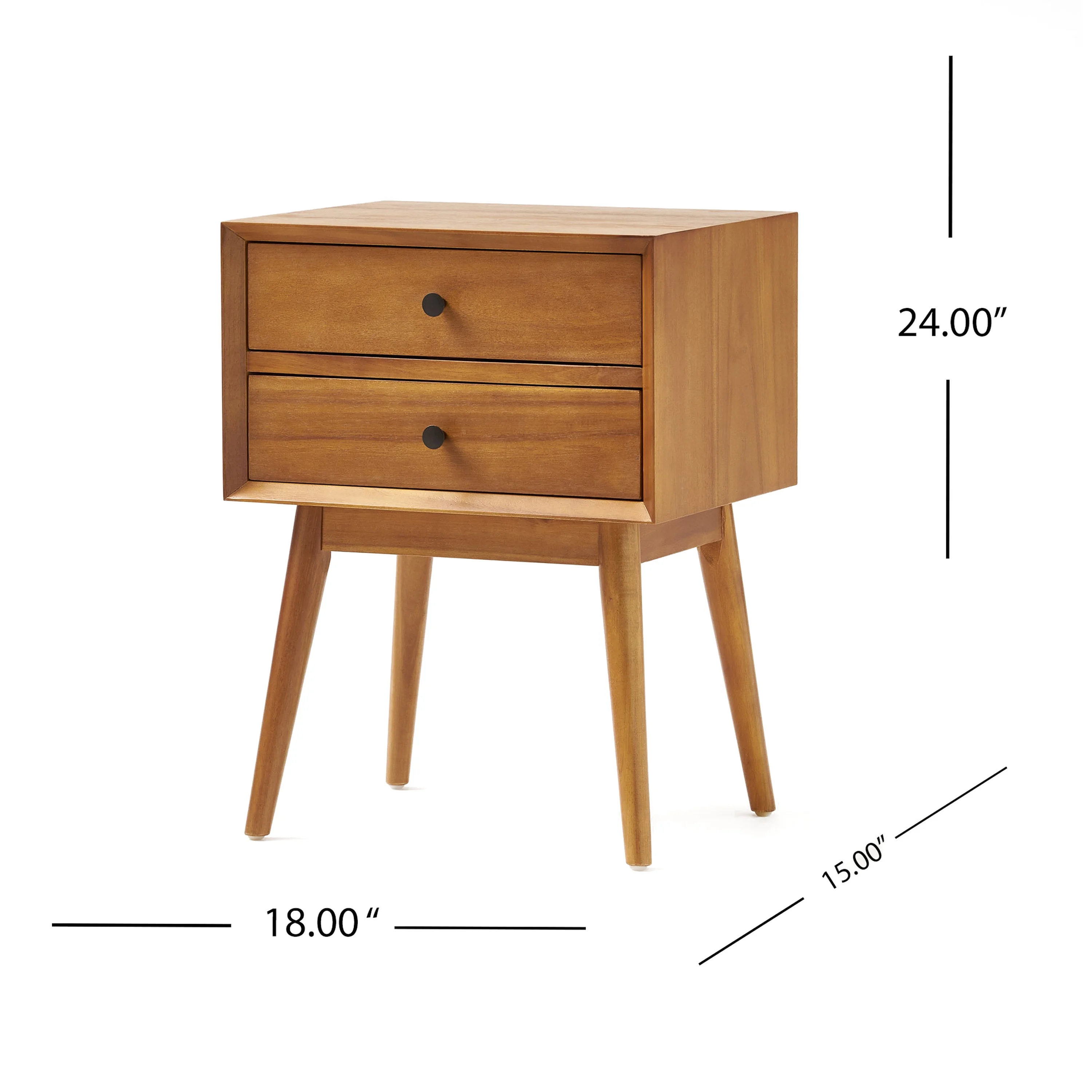 GDF Studio OkiOki Mid Century Bedroom Collection, Natural 3 Drawer Queen