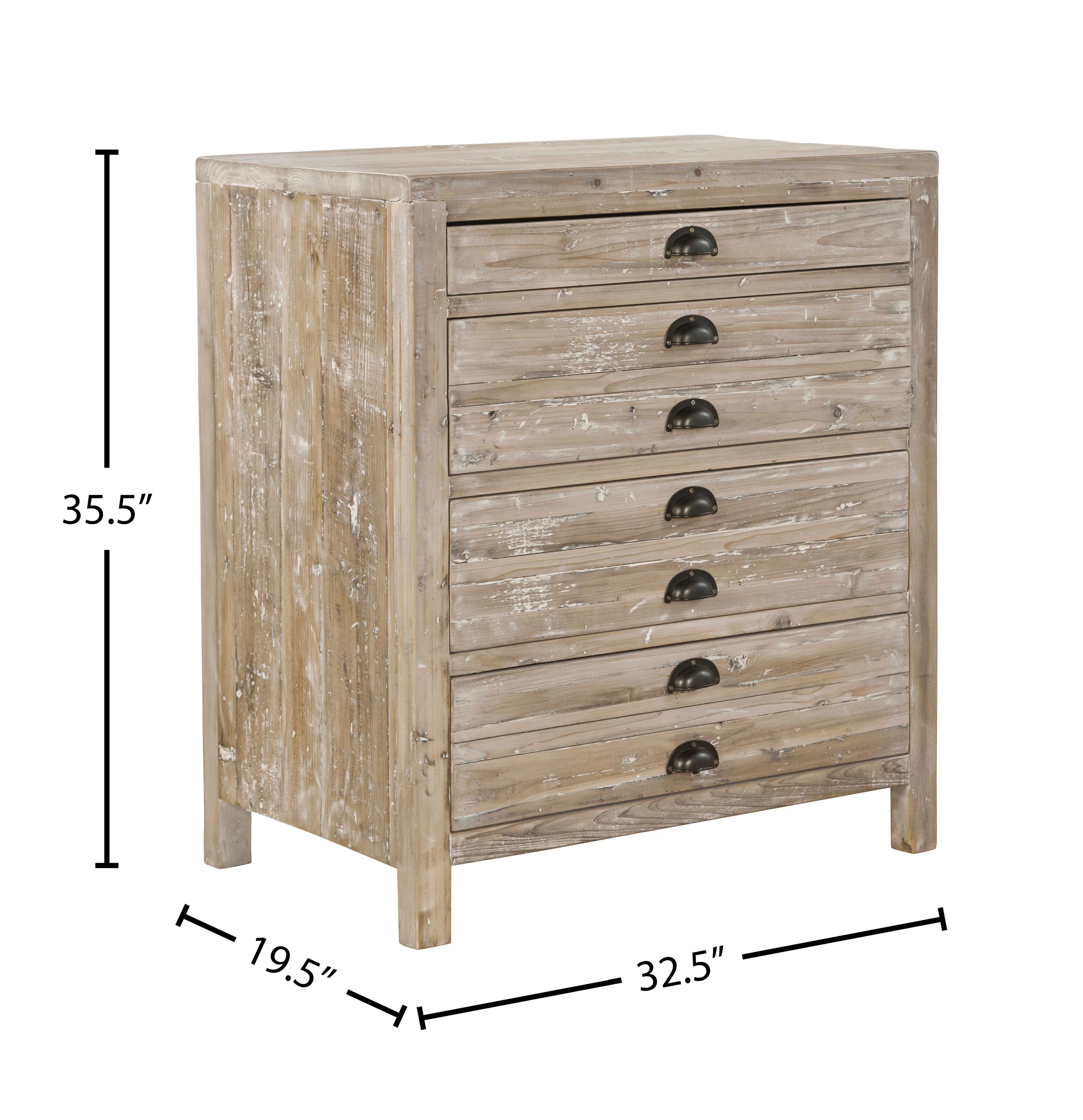 Avignon Small Reclaimed Elm 4-Drawer Apothecary Chest