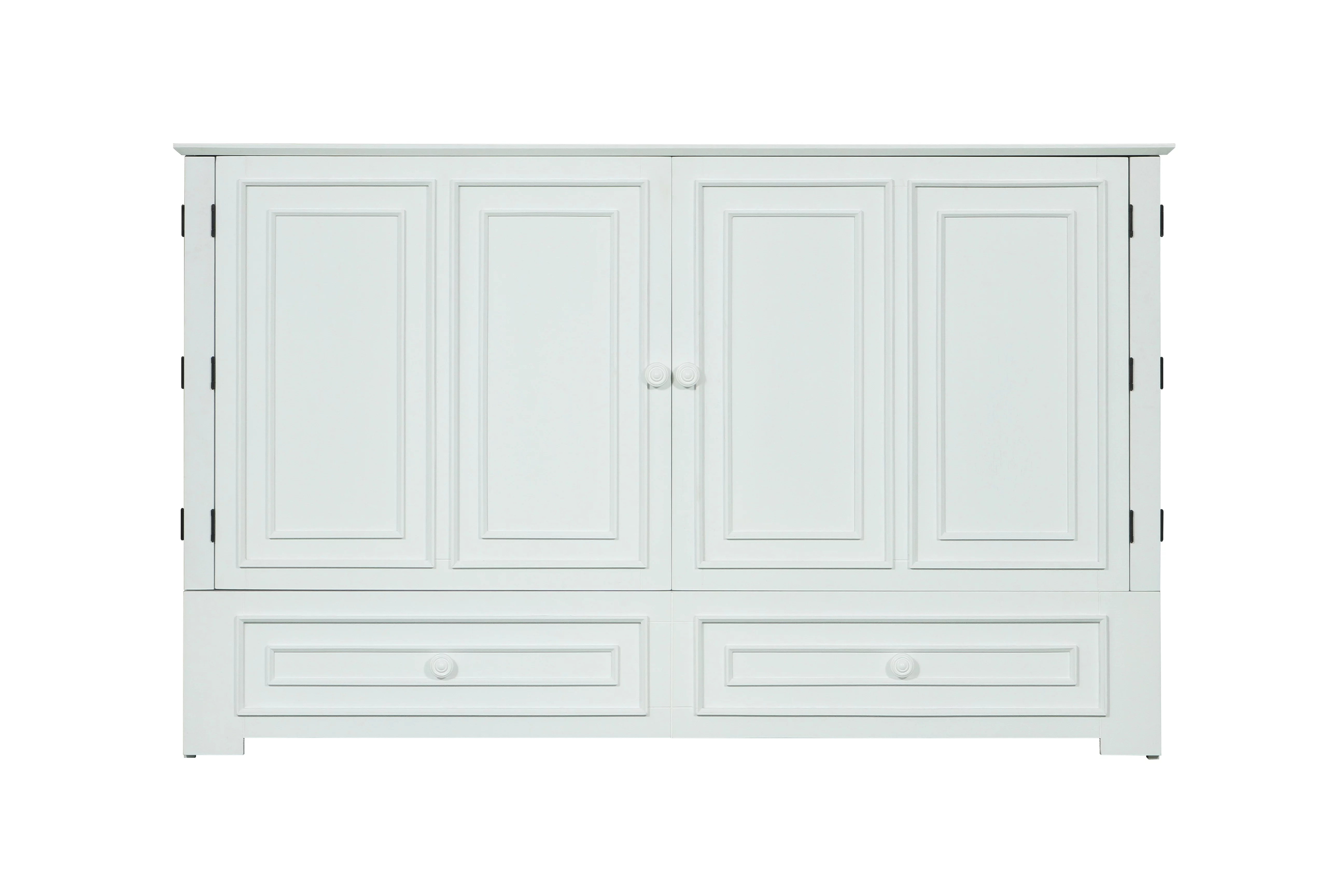 Mega Solutions Paradiseo Murphy Cabinet Chest Bed with Charging Station 8 Inch, Queen (White)