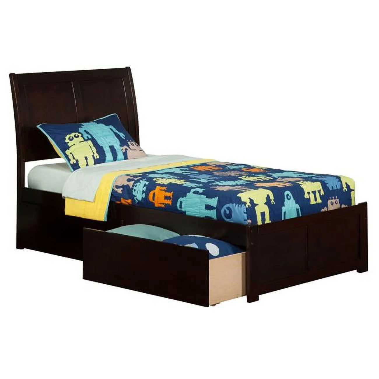 Portland Bed with Match Footboard - Espresso, Twin Size
