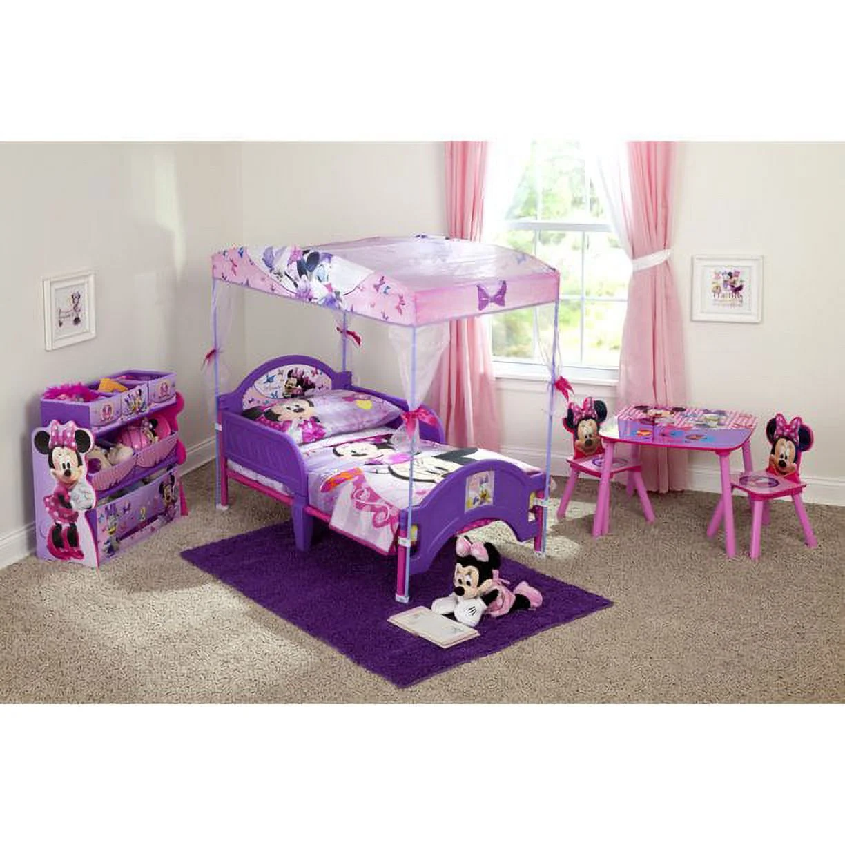 Delta Children Disney Minnie Mouse Plastic Toddler Canopy Bed, Purple