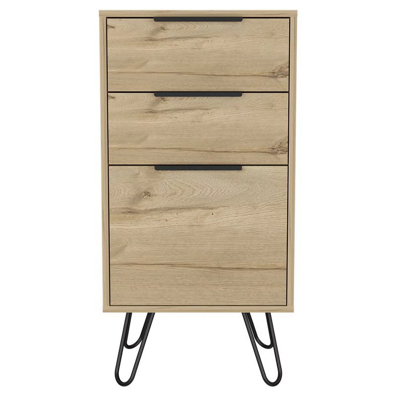 Home Square 2-Piece Set with 3 Drawers Dresser and Nightstand in Light Oak
