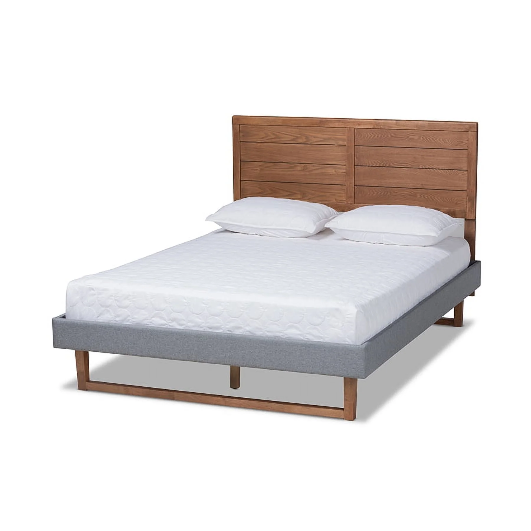 Gabriela Rustic Modern Dark Grey Fabric Upholstered Full Size Platform Bed