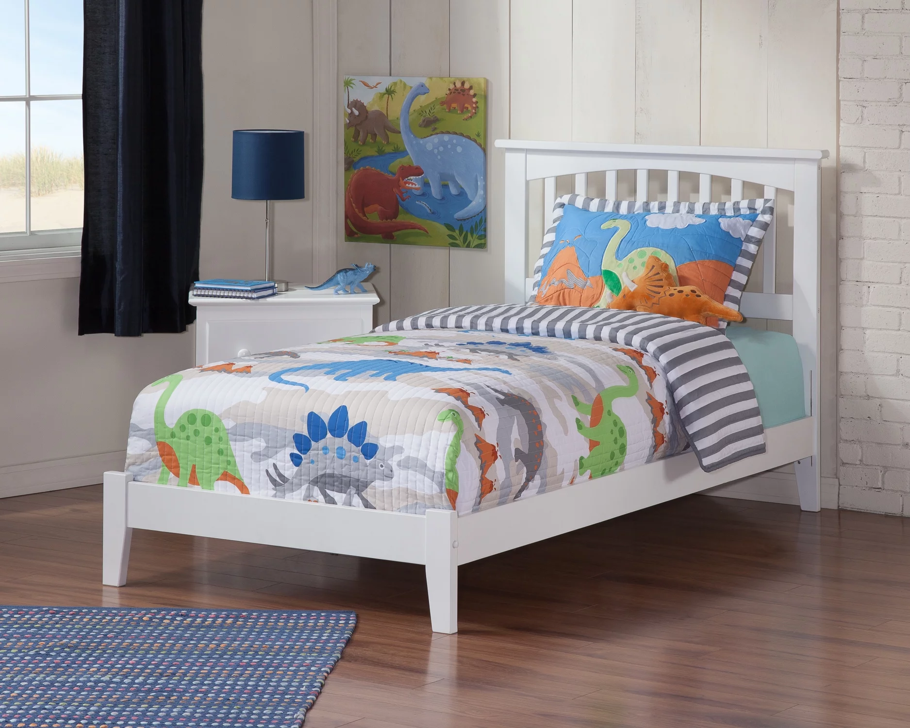Mission Twin Traditional Bed in White