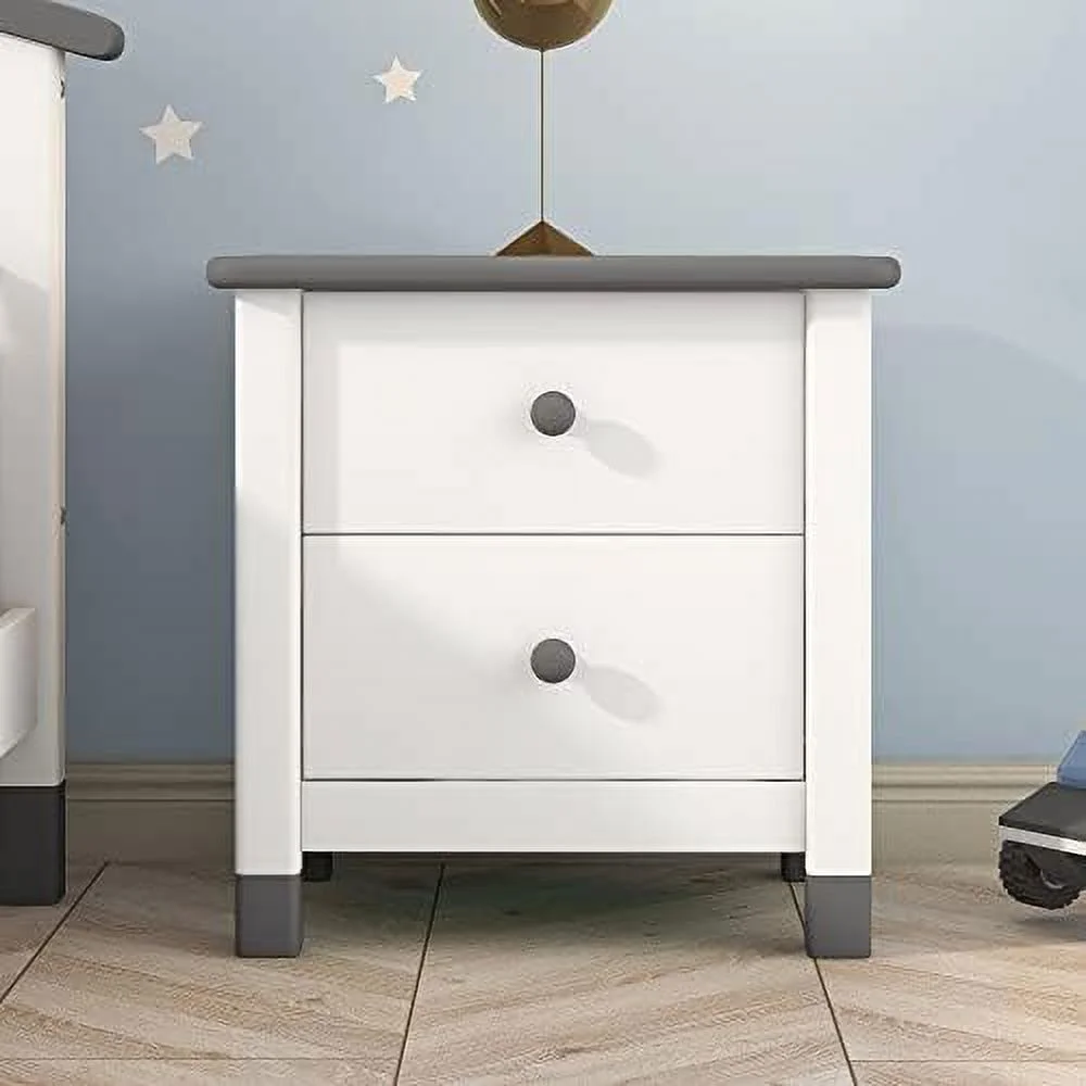 GEROBOOM Velvet Nightstand with 2 Drawers End Table with Small Dresser Bedside Table Night Stand with Metal Legs for Bedroom Living Room College Dorm - Pink
