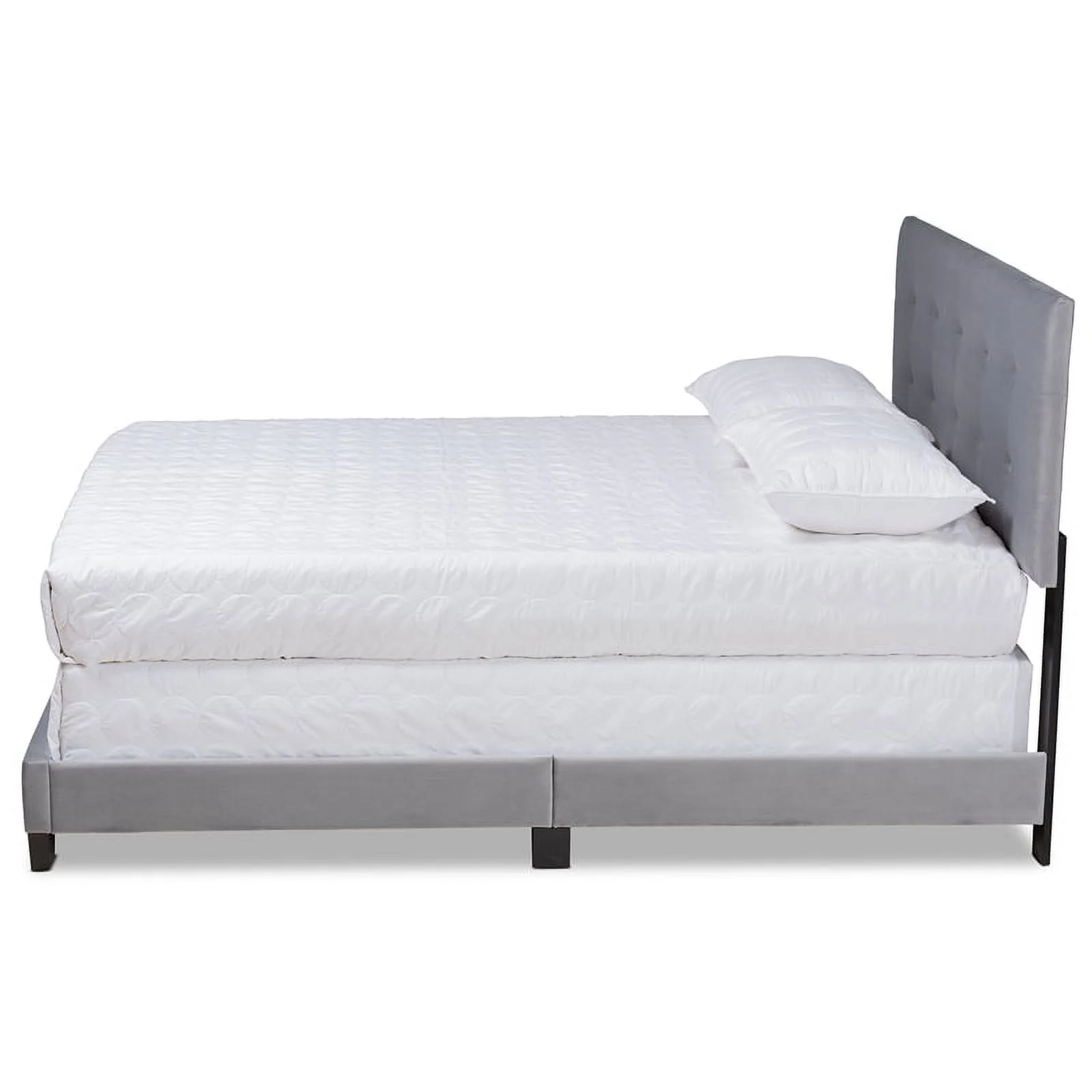 Bowery Hill Modern Grey Upholstered Full Size Panel Bed
