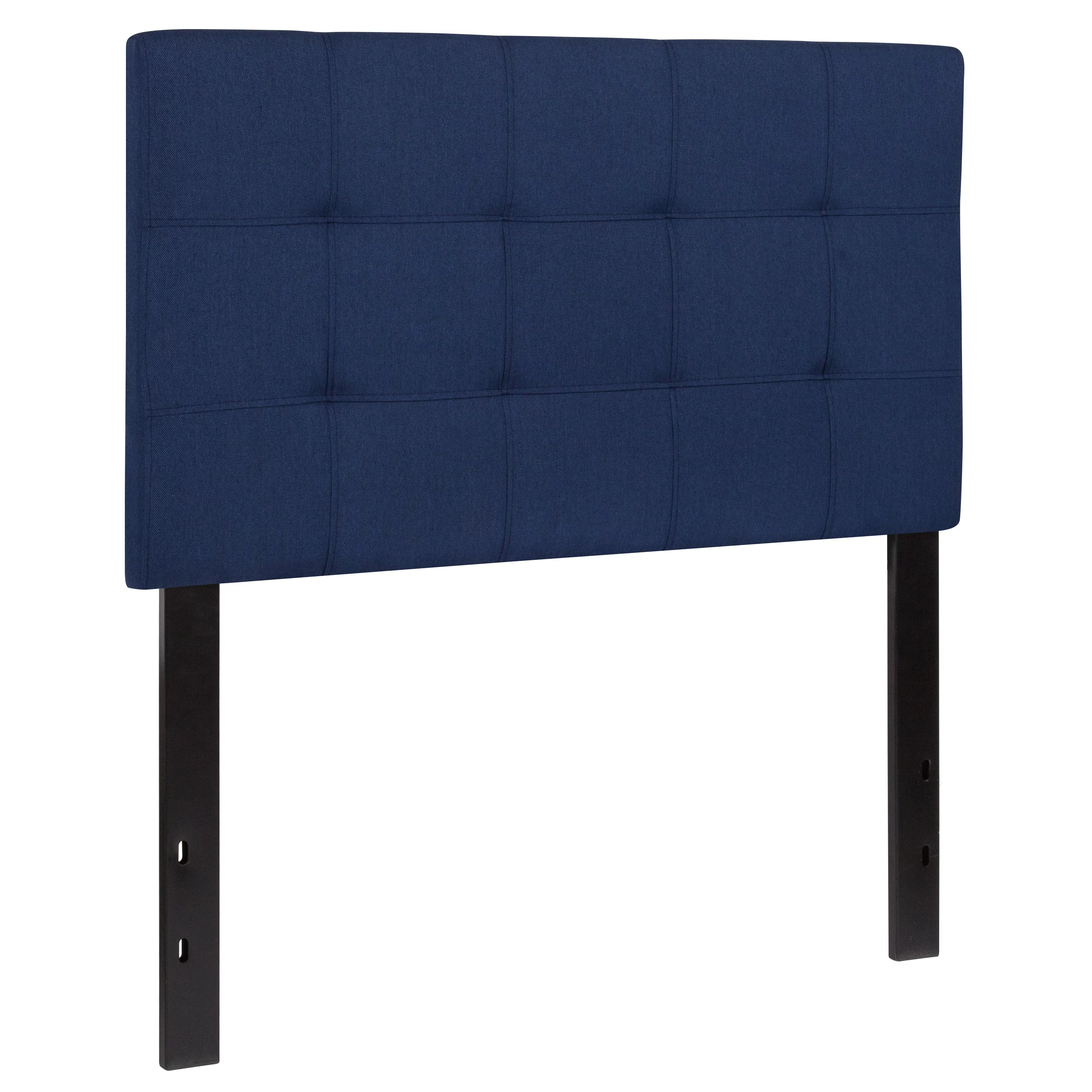 Emma + Oliver Quilted Tufted Upholstered Twin Size Headboard in Navy Fabric