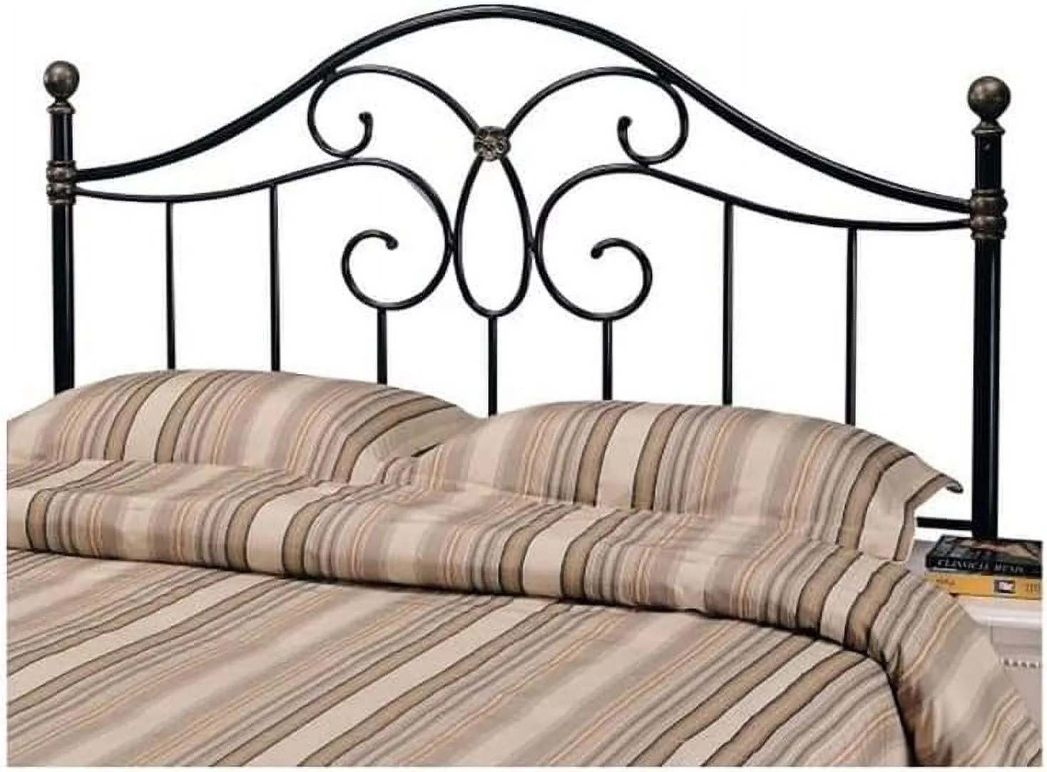 Traditional Metal Full Queen Spindle Headboard in Black