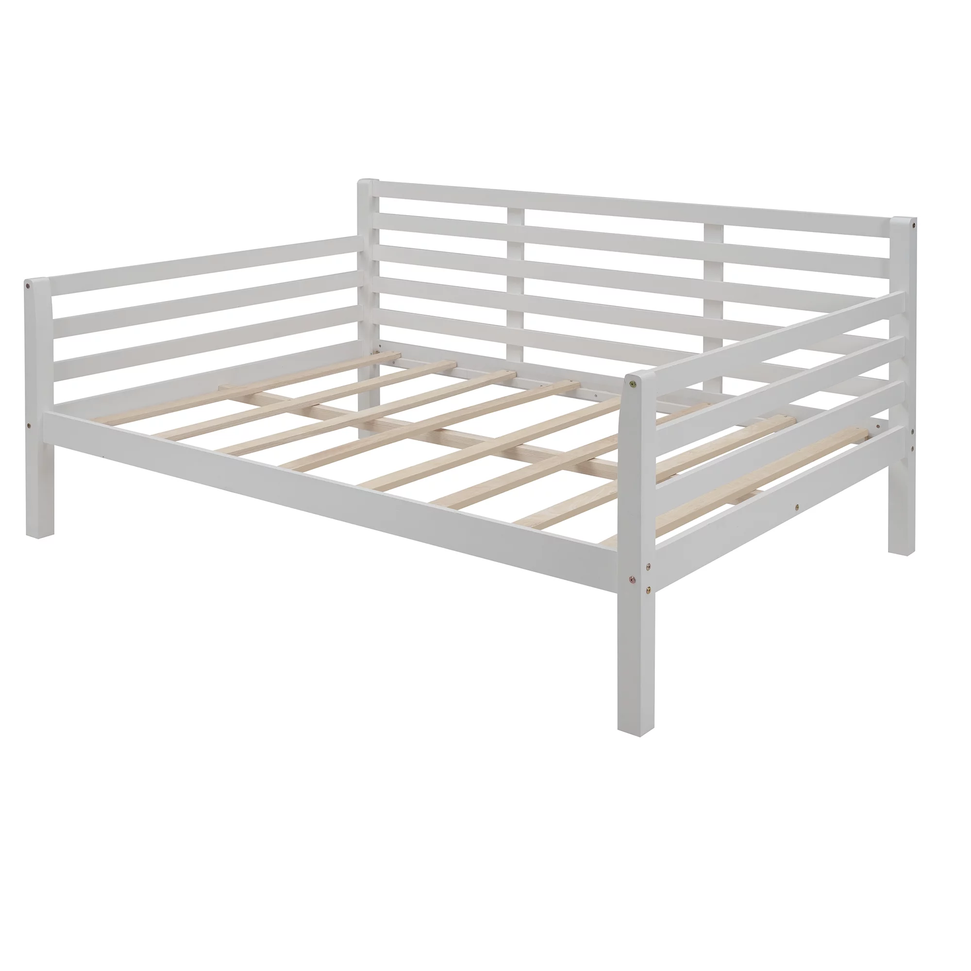 Euroco Pine Wood Storage Daybed, Full, White