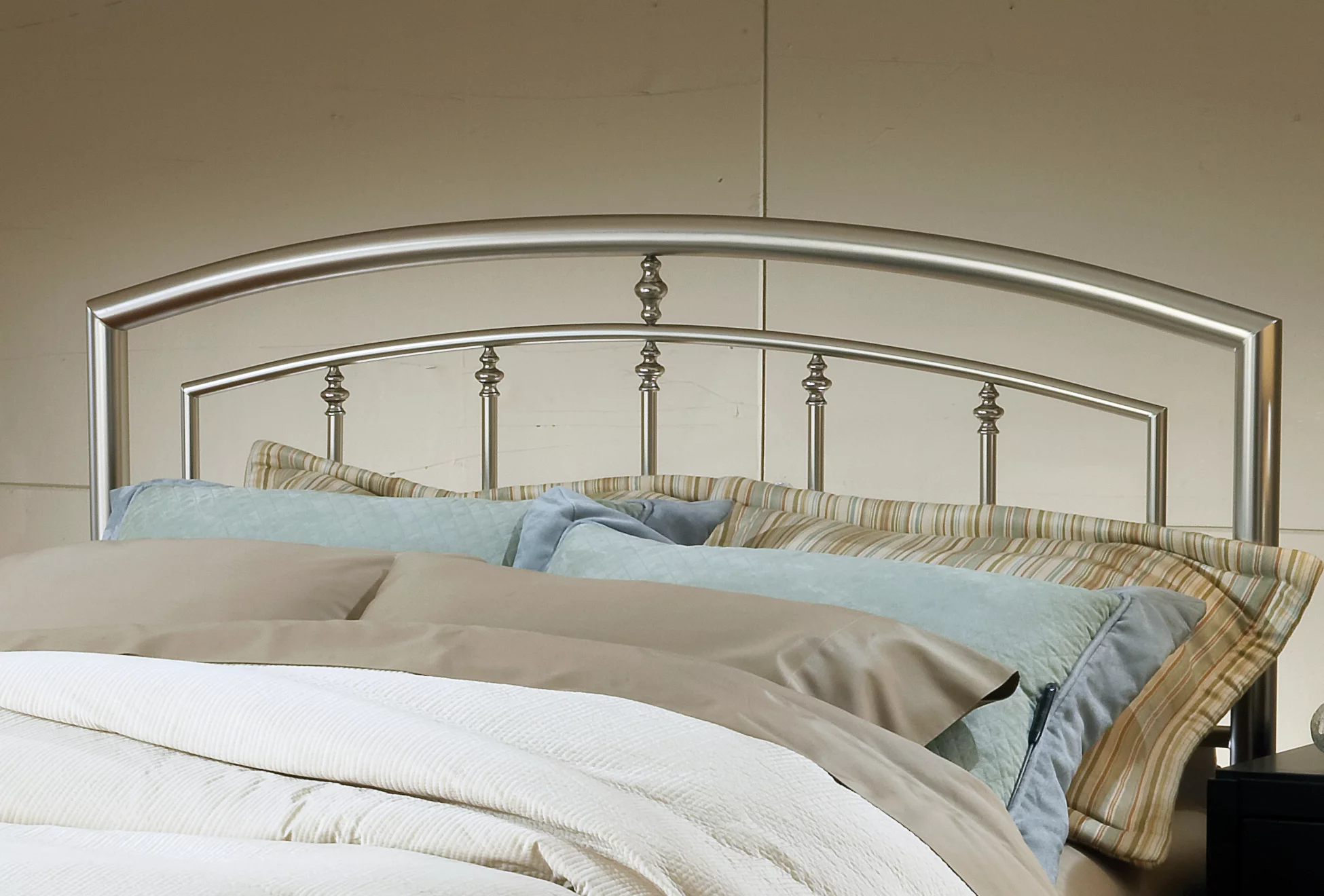 Hillsdale Furniture Claudia Metal Arched Full/Queen Headboard, Matte Nickel Finish