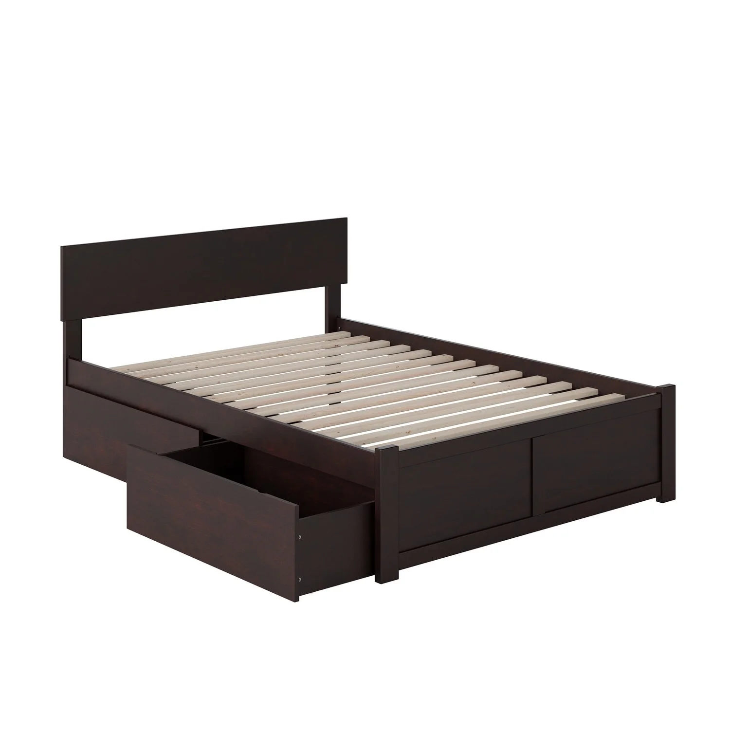AFI Orlando Full Platform Bed with Footboard and 2 Drawers in Espresso