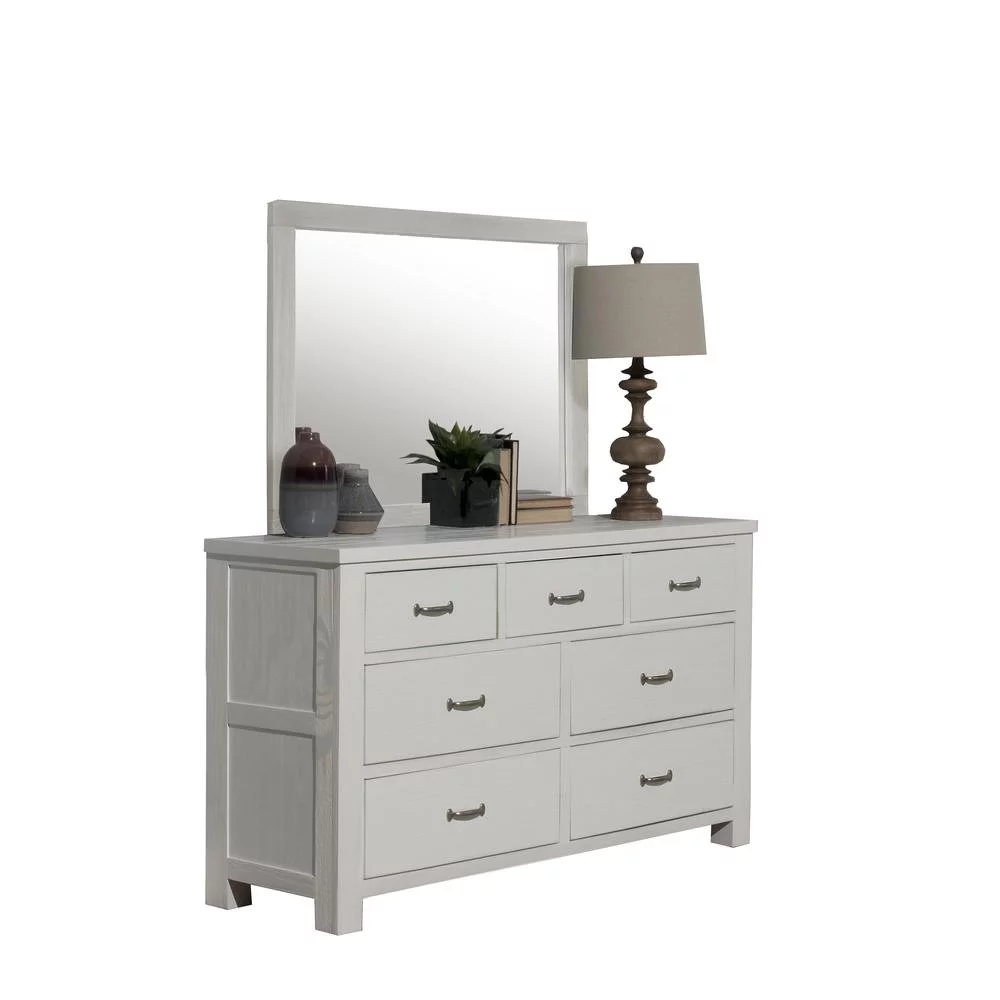 NE Kids Lake House 8 Drawer Dresser with Mirror in Stone