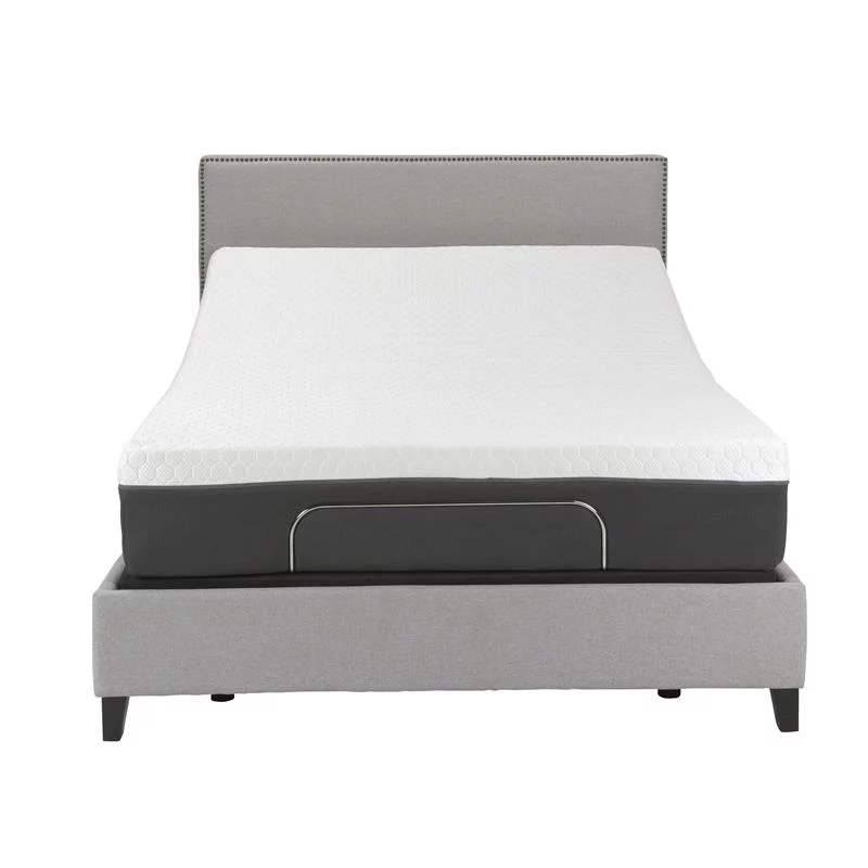 Pemberly Row Zoned Twin Long Mattress and Model P Bed Base in White