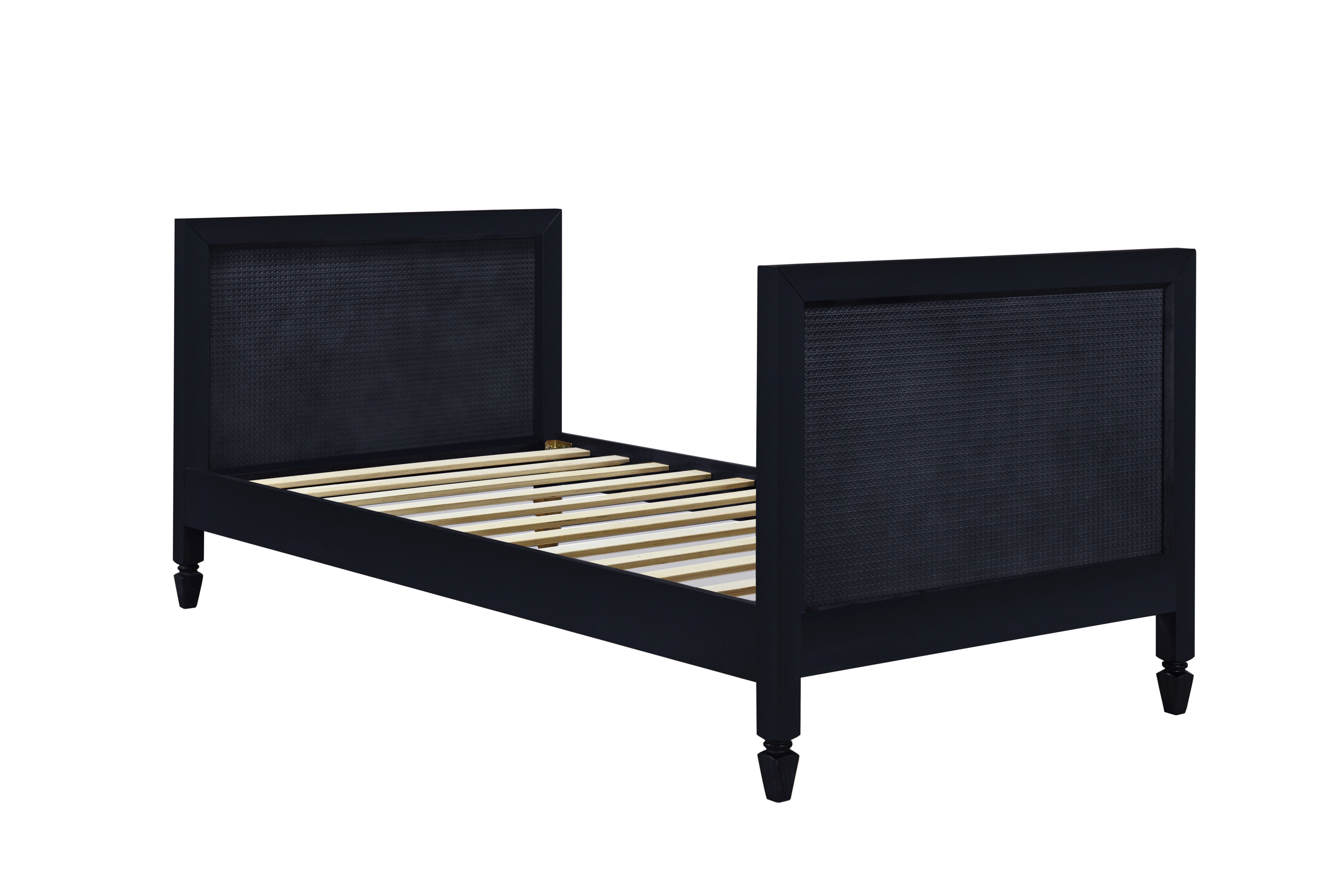 DG Casa Cove Solid Wood Rattan Daybed Black