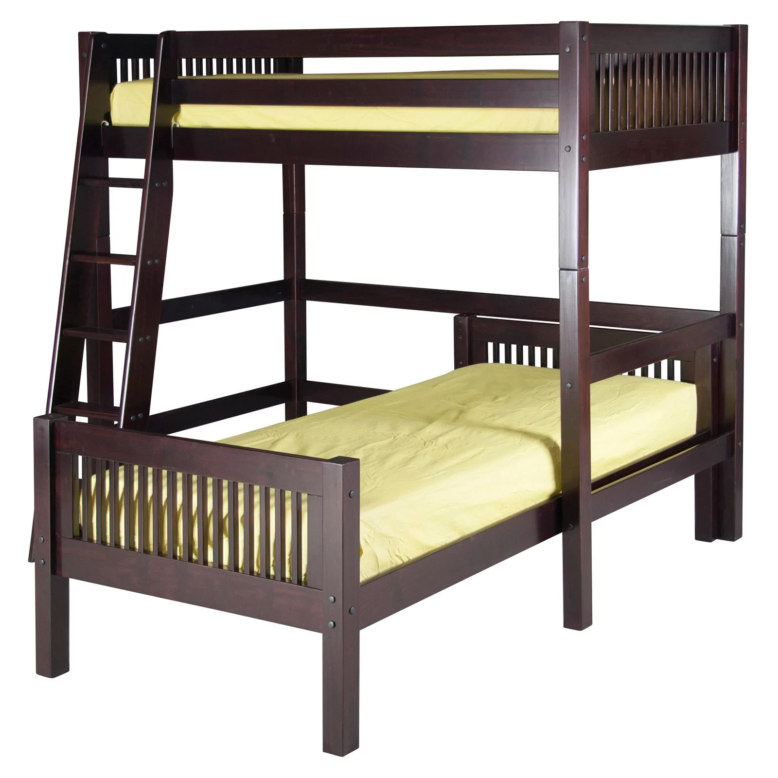 Camaflexi Twin over Twin Loft Bed - L Shape - Mission Headboard - Multiple Finishes