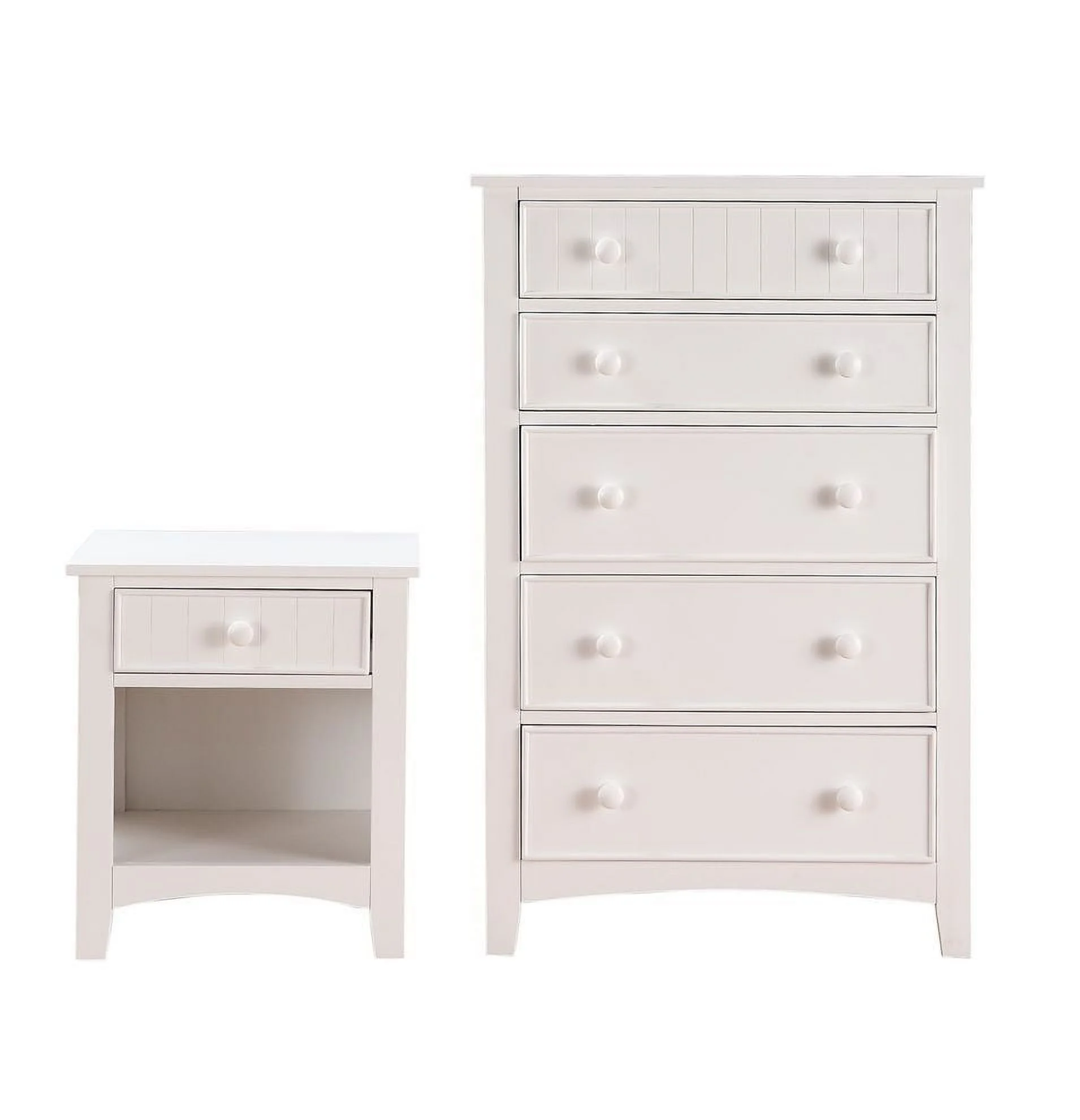 Dcenta Contemporary White 1pc Chest of Drawers Plywood Pine Veneer Bedroom Furniture