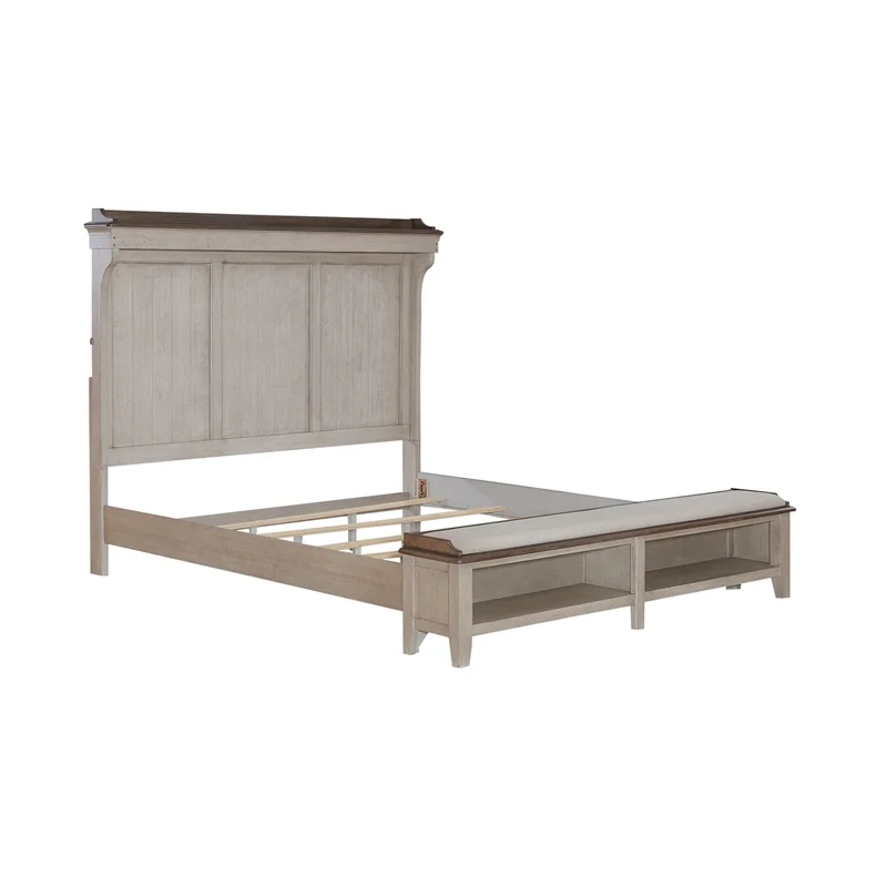 Ivy Hollow King Mantle Storage Bed in Weathered Linen