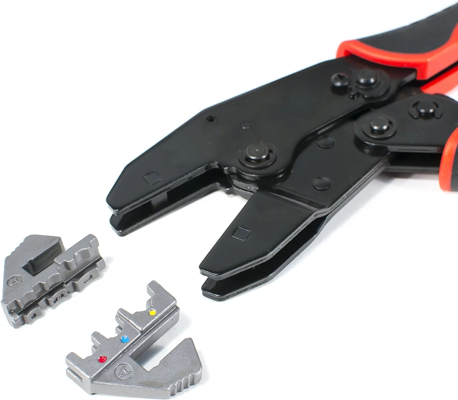Interchangeable Ratcheting Terminal Crimper Set - 12 Sets With Wire Strippers (Insulated, Non-Insulated, Open Barrel)