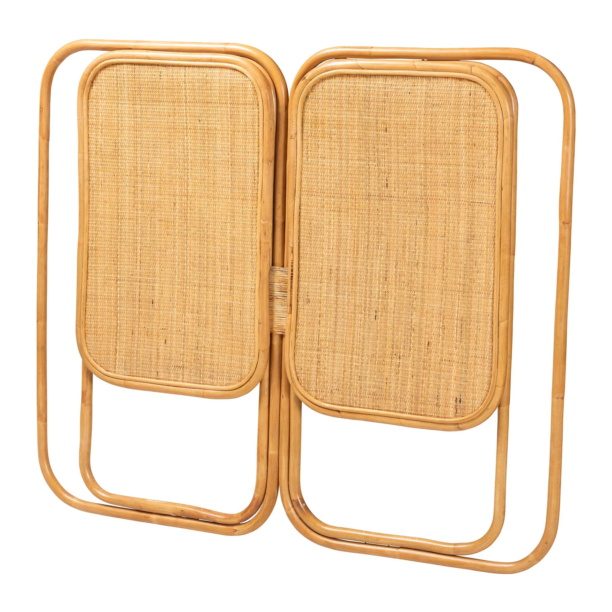 bali & pari Gowan Modern Bohemian Natural Brown Rattan Queen Size Standalone Headboard