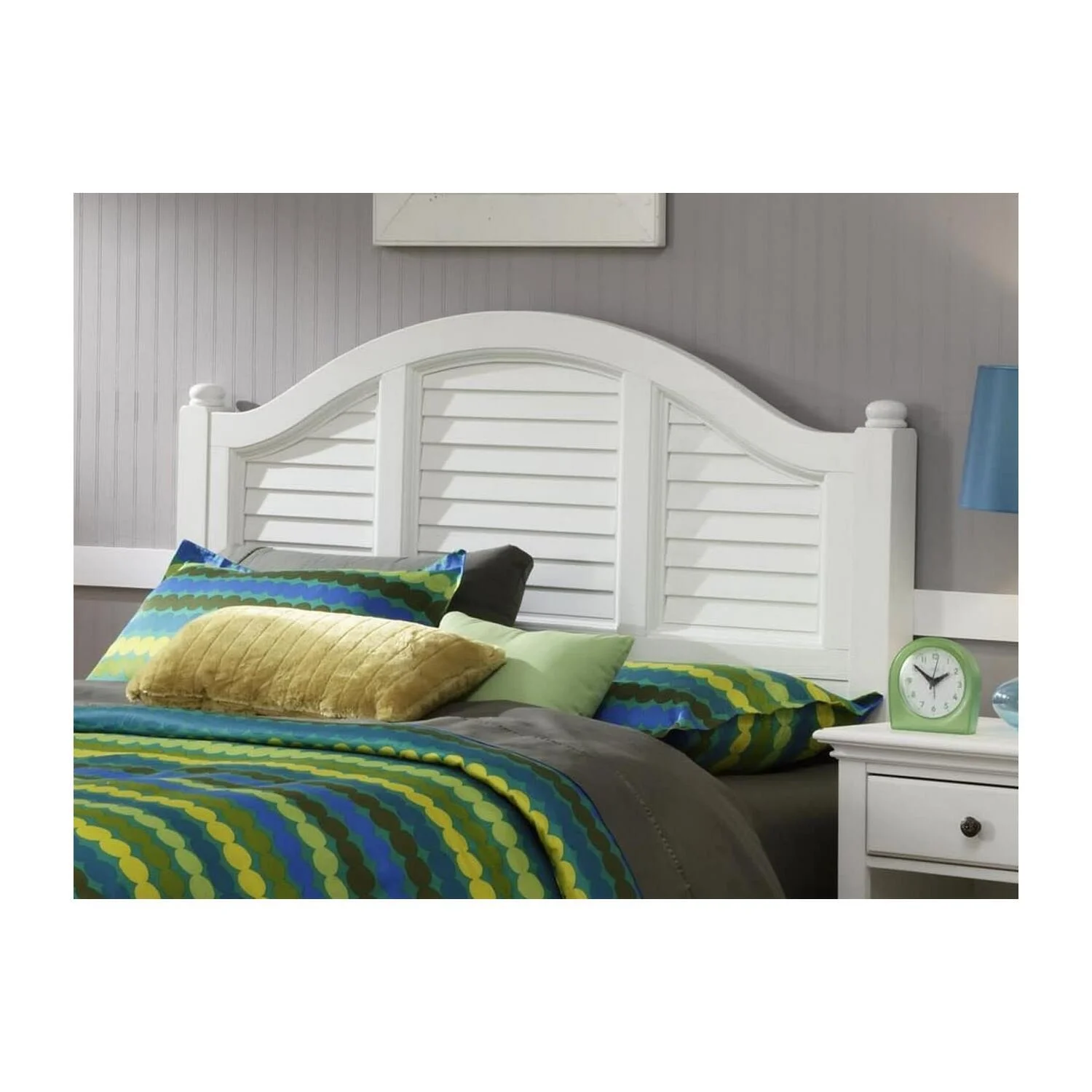 Homestock Rococo Radiance Off White Wood King Headboard