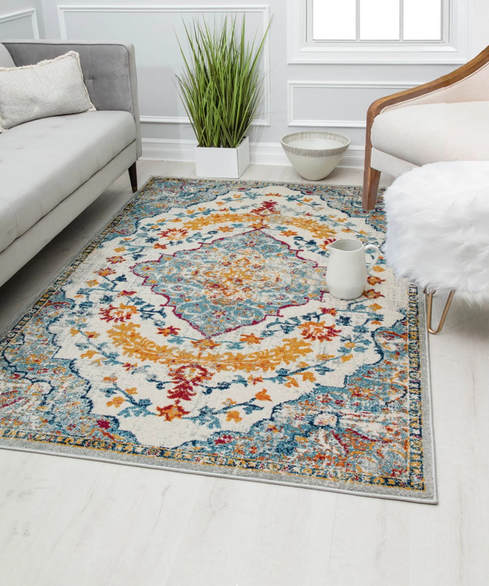 Harper HY50J Garden Party Transitional Vintage Area Rug, 8'x10'
