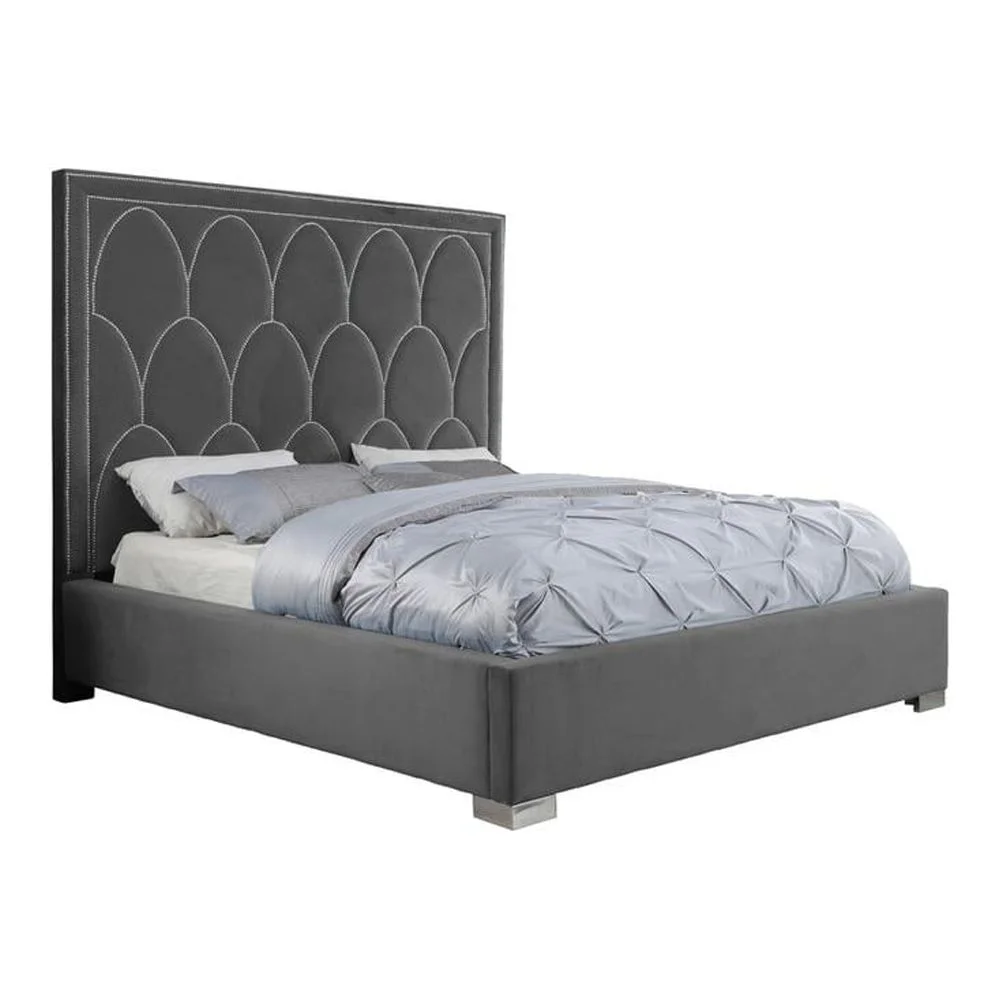 Gray Velvet Bedframe w/ 75