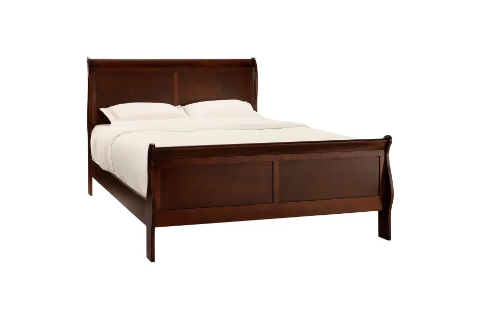 Traditional Bedroom Furniture Classic Louis Philippe Styling Brown Cherry Twin Size Bed