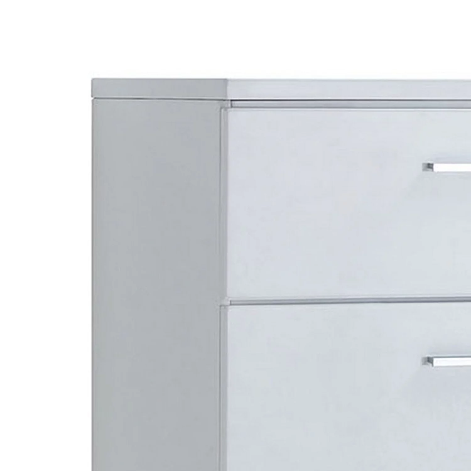 Benzara Contemporary Solid Wood Chest With Five Drawers, Glossy White