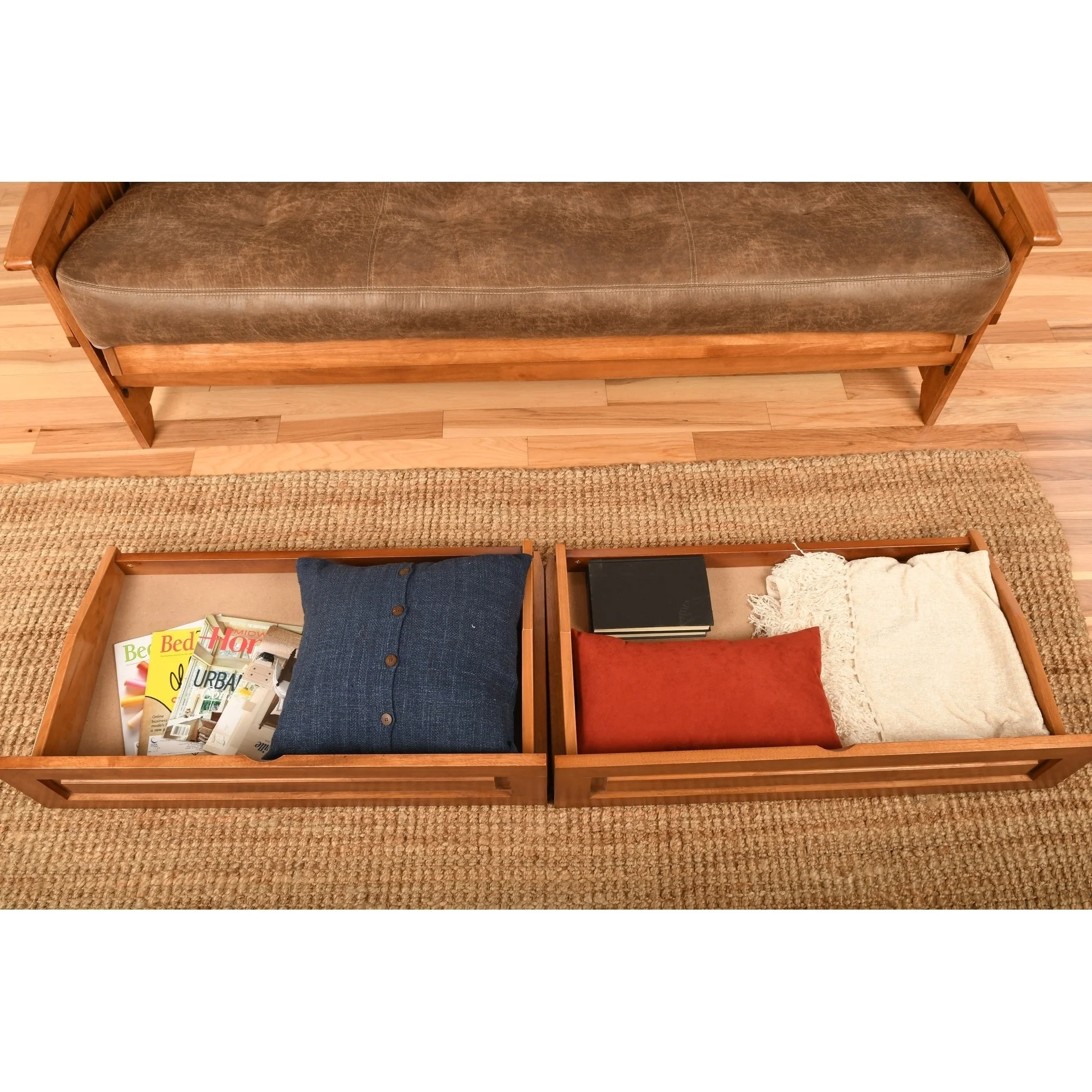 Porch & Den Dent Full Size Futon Storage Drawers barbados