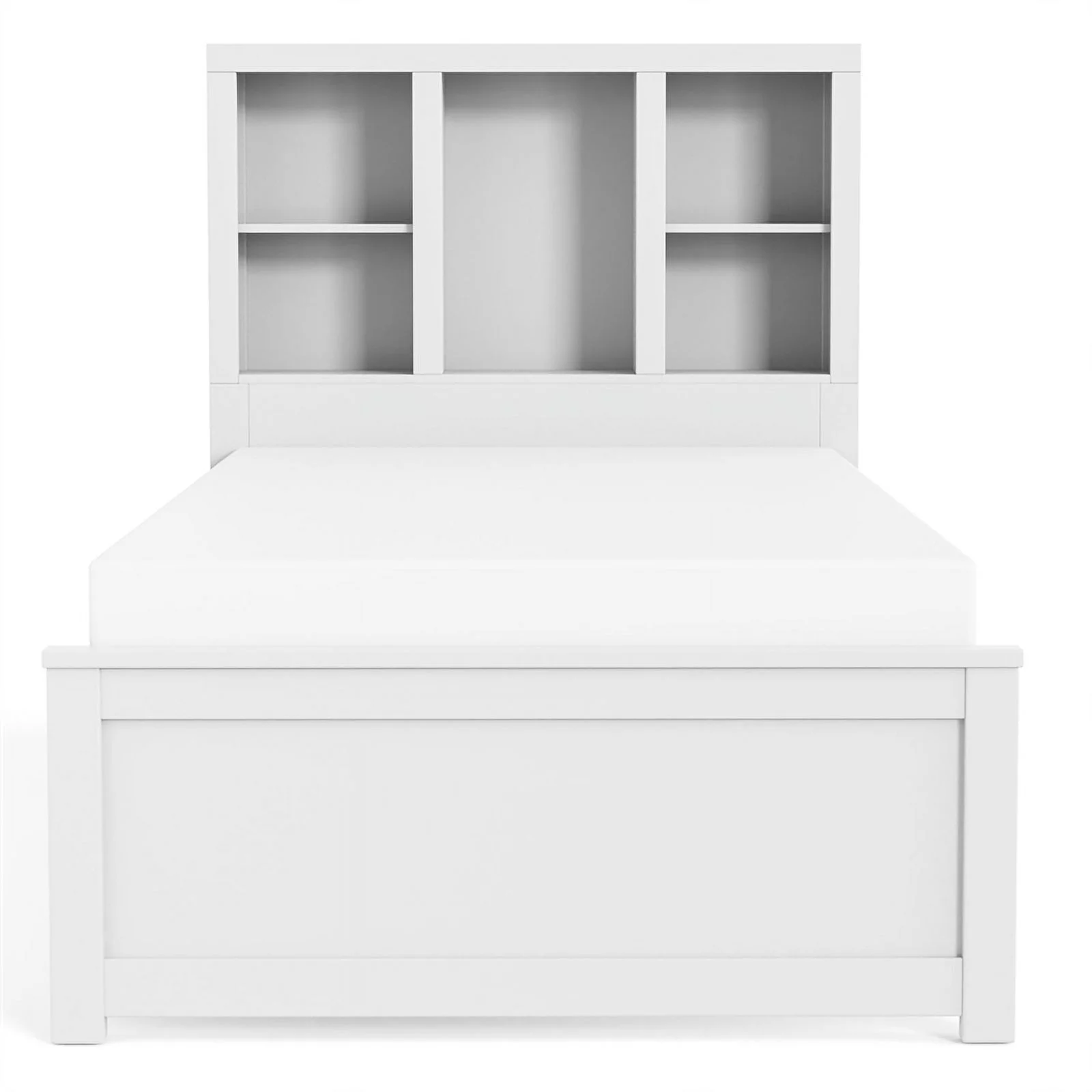 Furniture of America Beyna Transitional Solid Wood Bookcase Full Bed in White