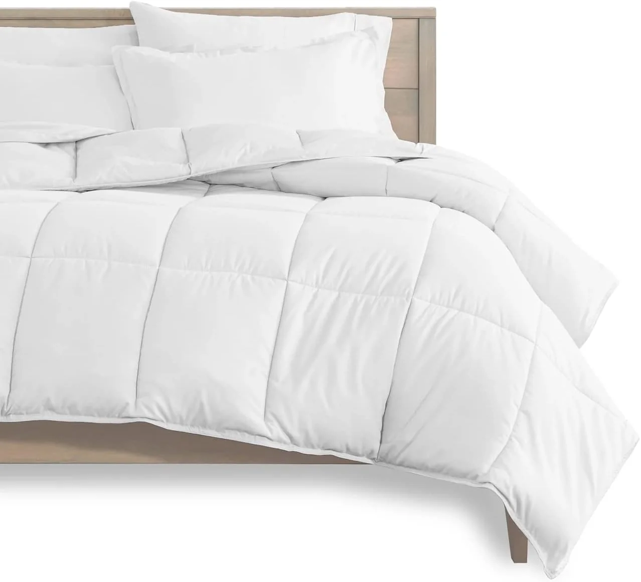 8 Piece Bed In A Bag Comforter Set Soft Complete Set Includes Bed Sheet (Queen, White)