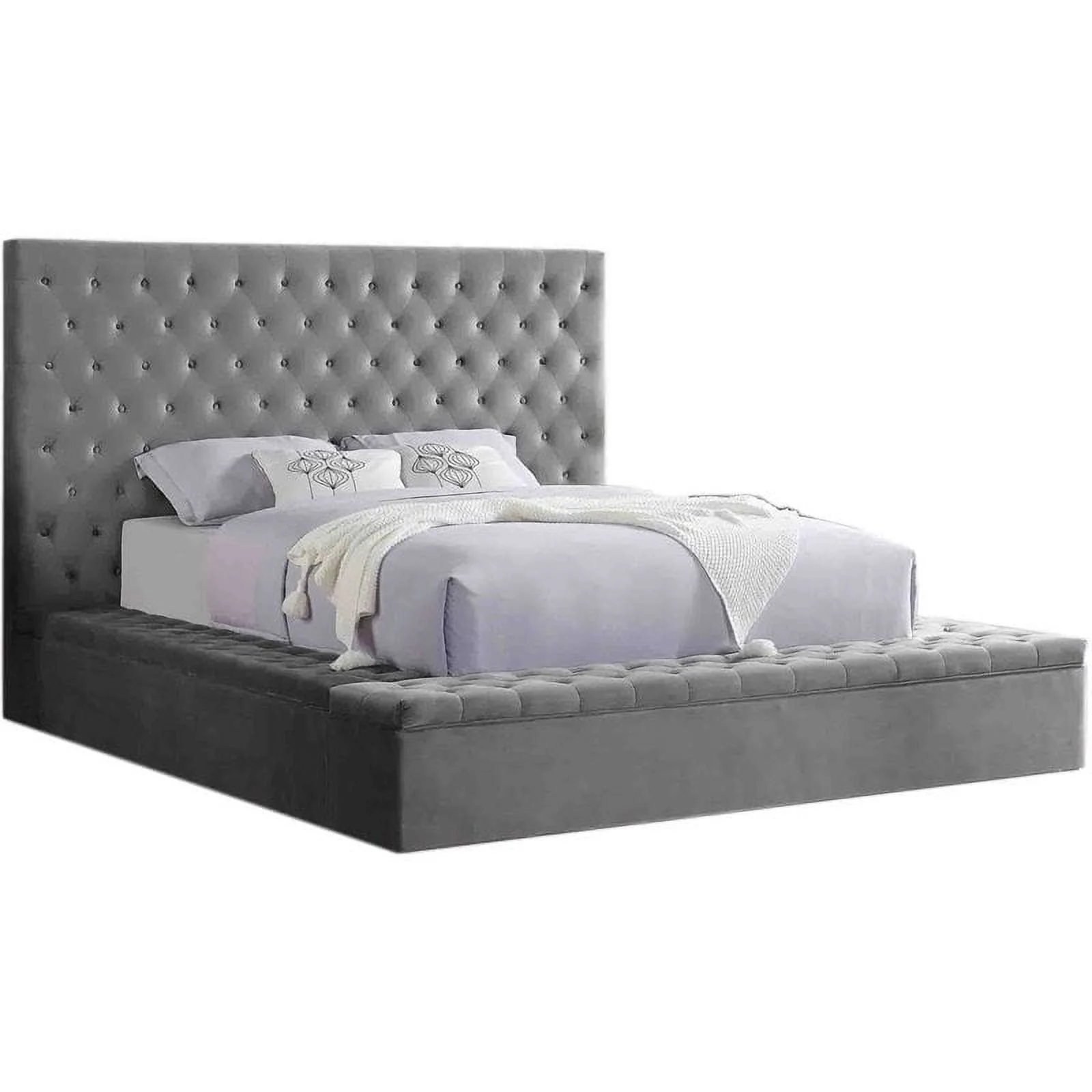 Best Master Furniture Cierra Platform California King Bed with Storage in Gray